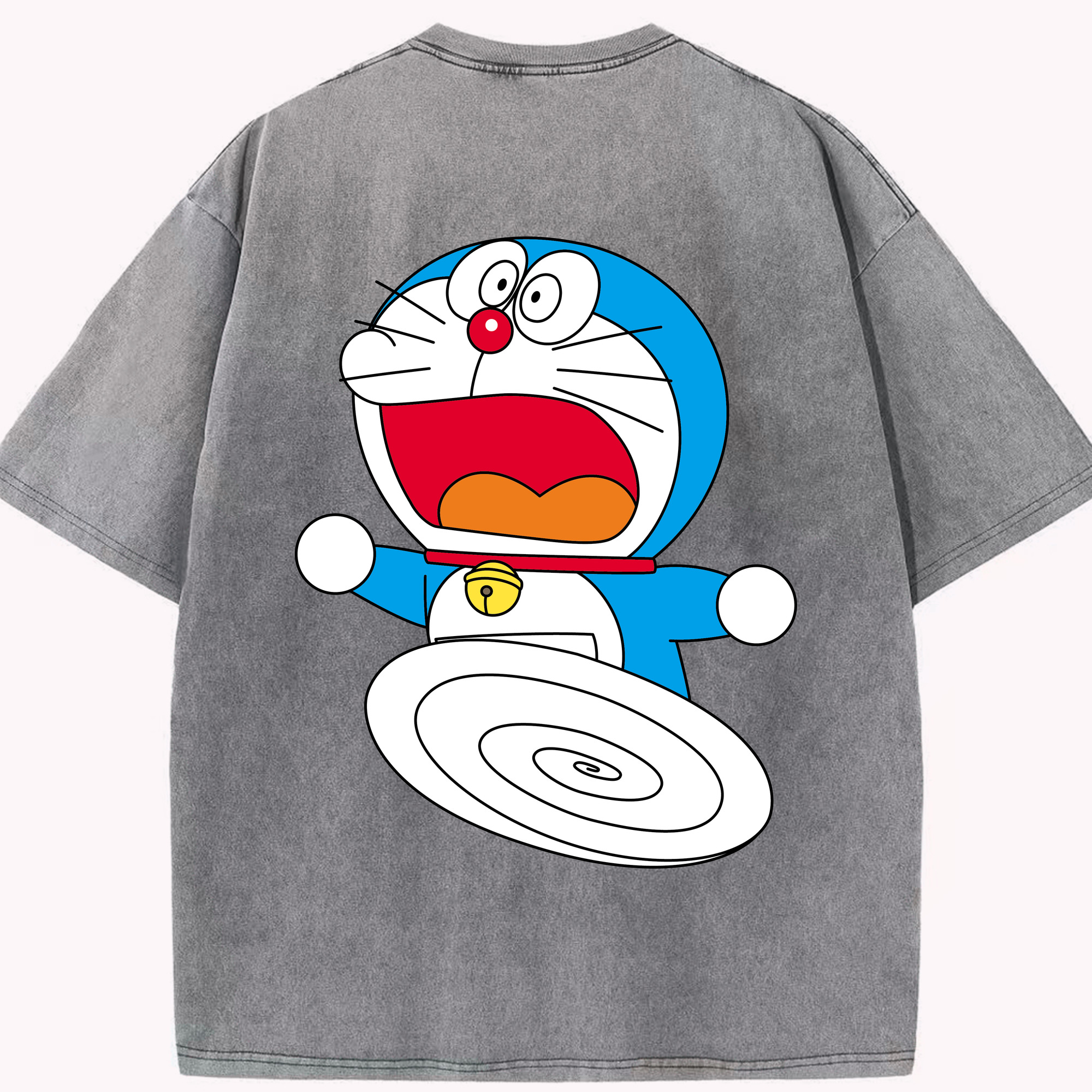 （画像用） ドラえもん Doraemon 綿100% ヴィンテージ風 半袖Tシャツ（背面プリント）