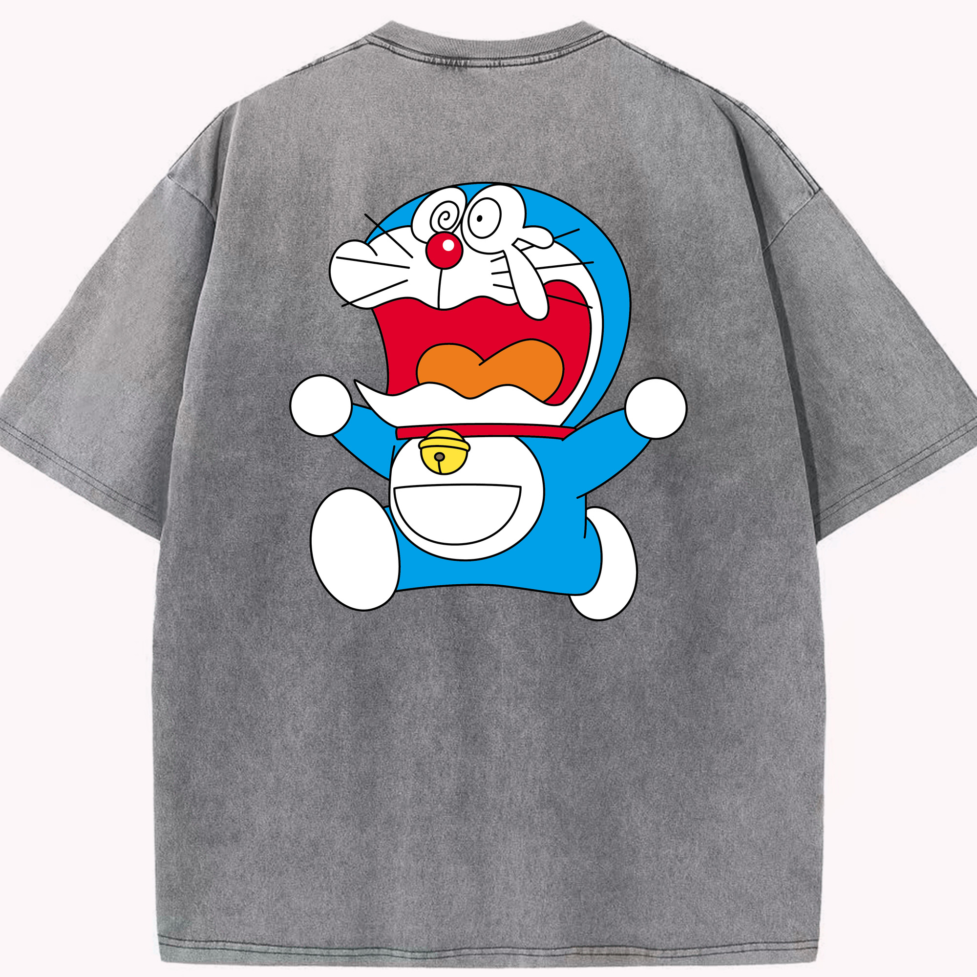 （画像用） ドラえもん Doraemon 綿100% ヴィンテージ風 半袖Tシャツ（背面プリント）