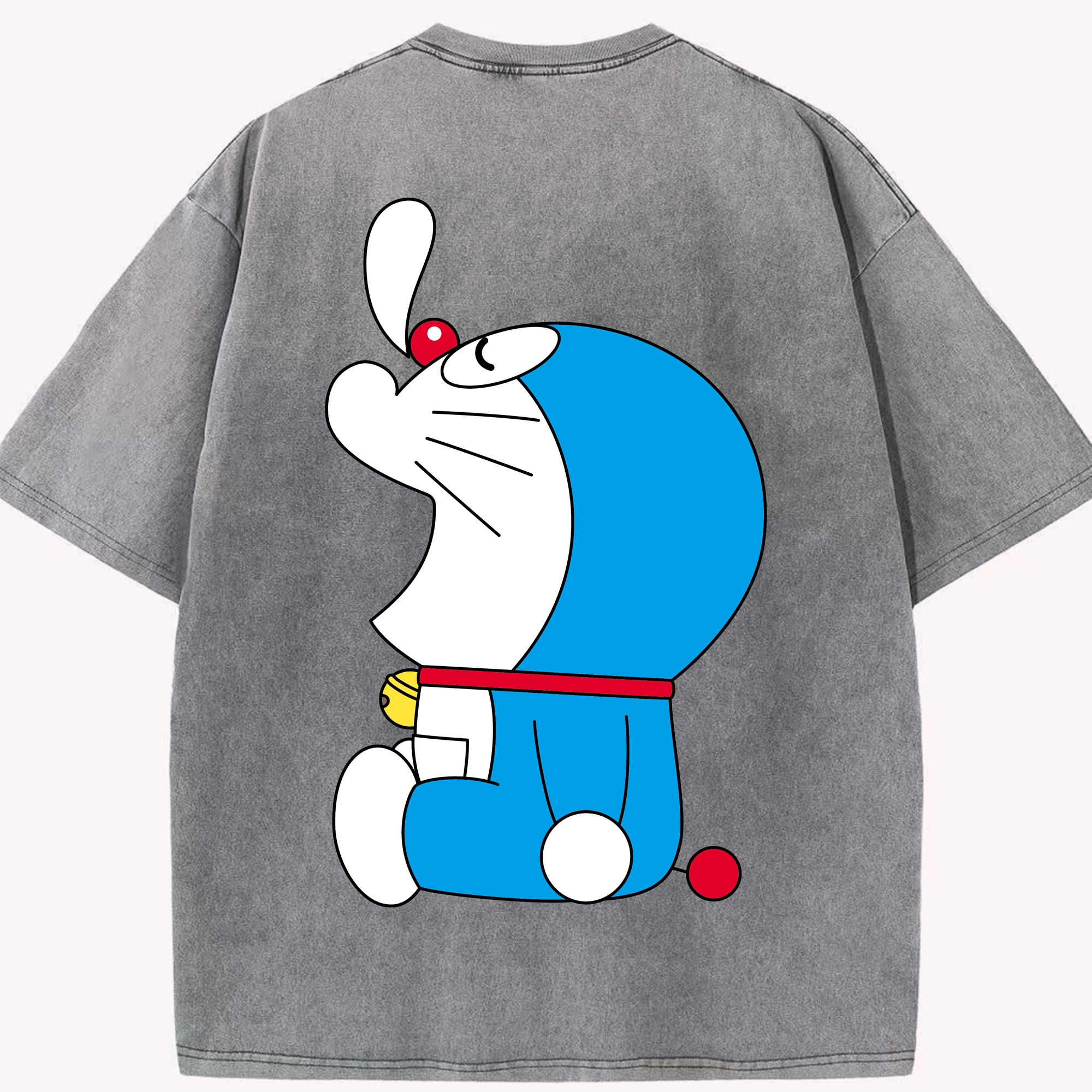 （画像用） ドラえもん Doraemon 綿100% ヴィンテージ風 半袖Tシャツ（背面プリント）