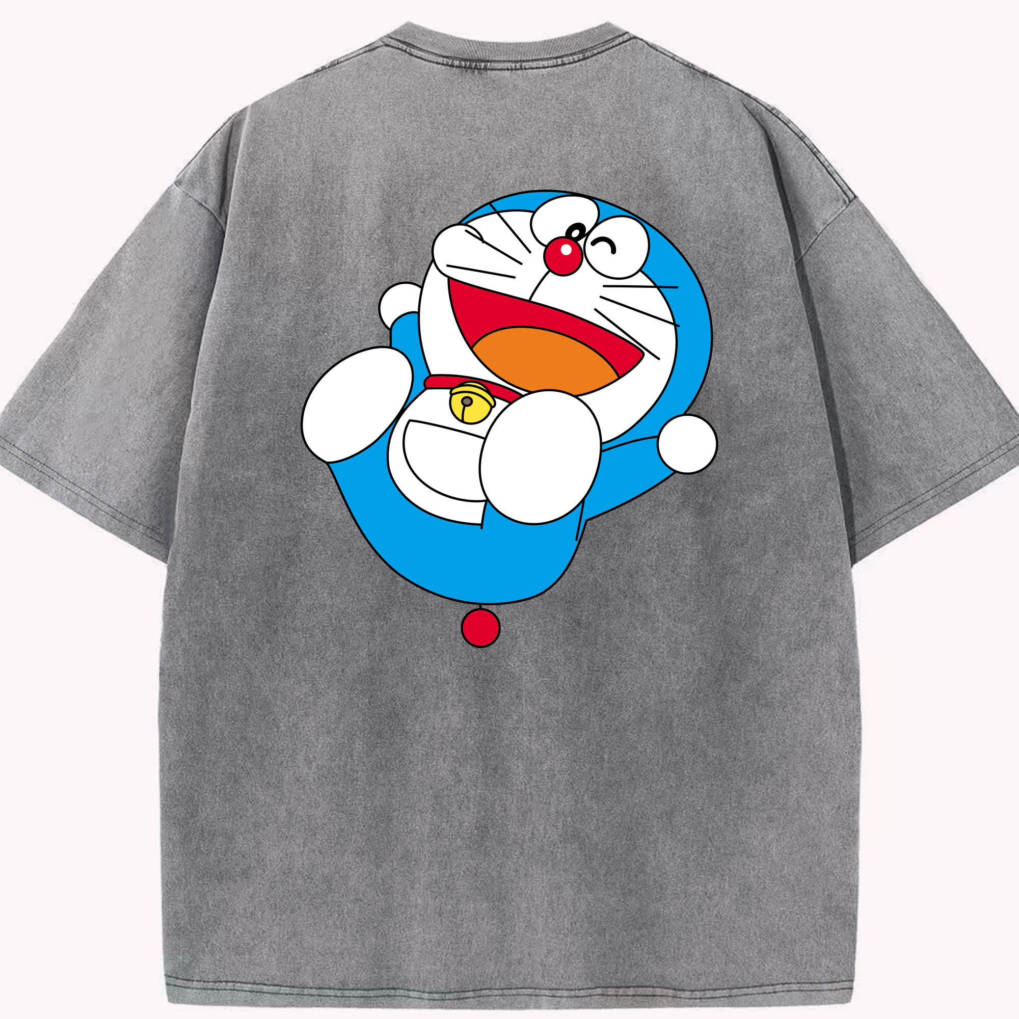 （画像用） ドラえもん Doraemon 綿100% ヴィンテージ風 半袖Tシャツ（背面プリント）