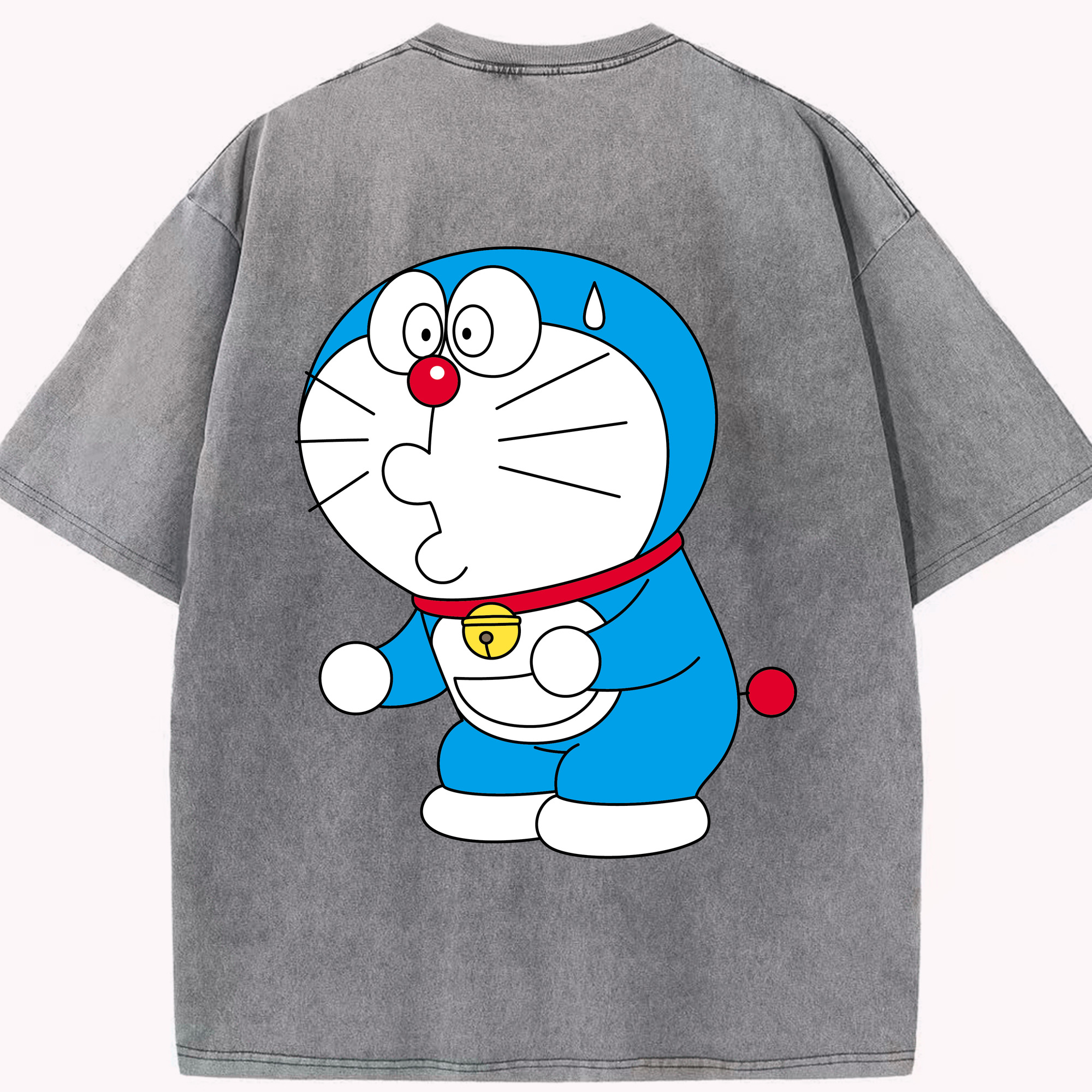 （画像用） ドラえもん Doraemon 綿100% ヴィンテージ風 半袖Tシャツ（背面プリント）