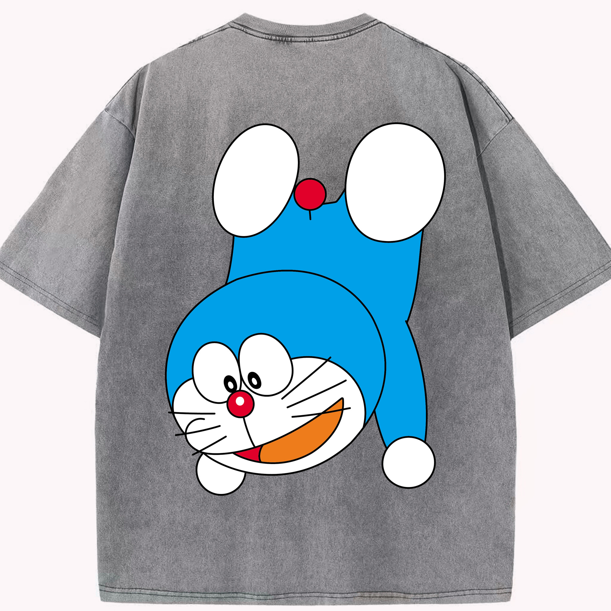 （画像用） ドラえもん Doraemon 綿100% ヴィンテージ風 半袖Tシャツ（背面プリント）