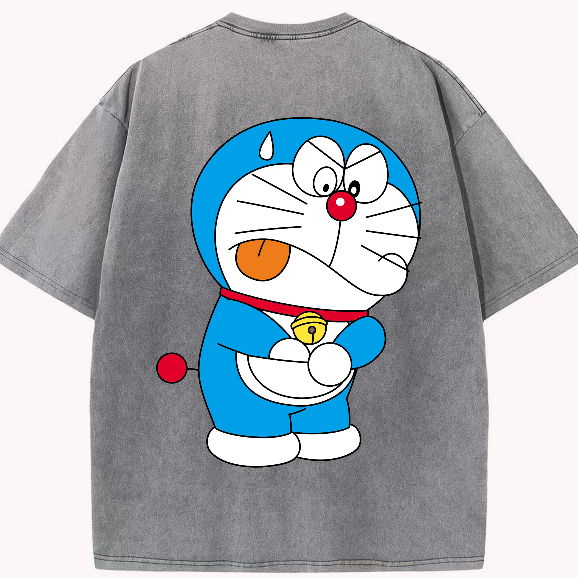 （画像用） ドラえもん Doraemon 綿100% ヴィンテージ風 半袖Tシャツ（背面プリント）