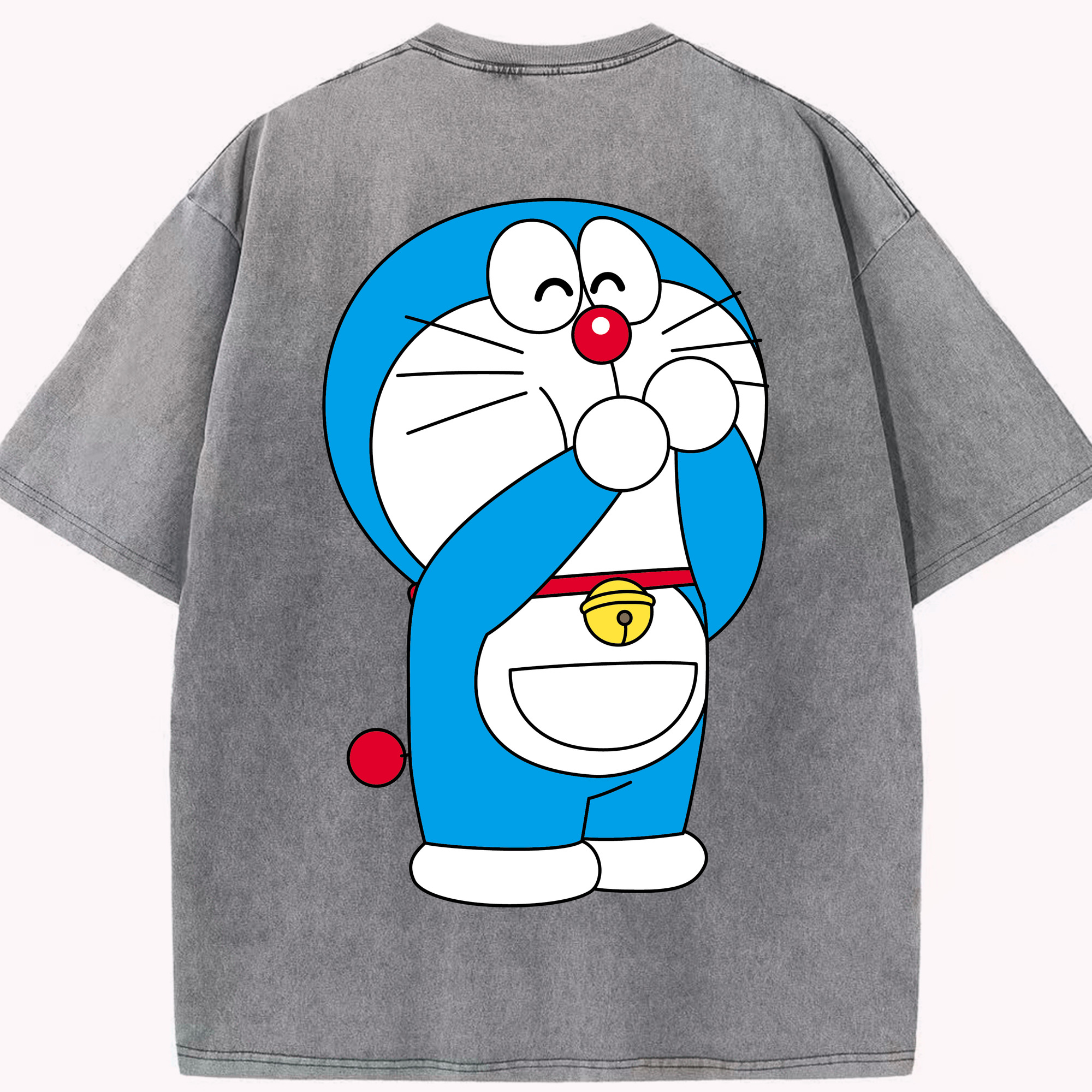 （画像用） ドラえもん Doraemon 綿100% ヴィンテージ風 半袖Tシャツ（背面プリント）