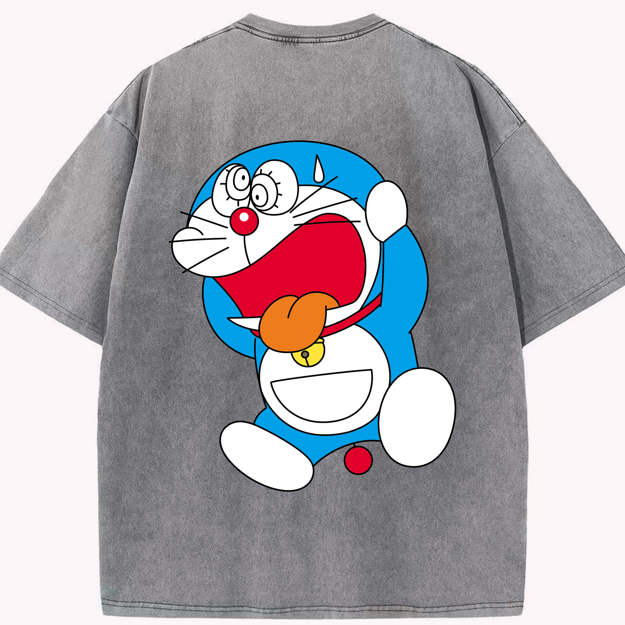 （画像用） ドラえもん Doraemon 綿100% ヴィンテージ風 半袖Tシャツ（背面プリント）