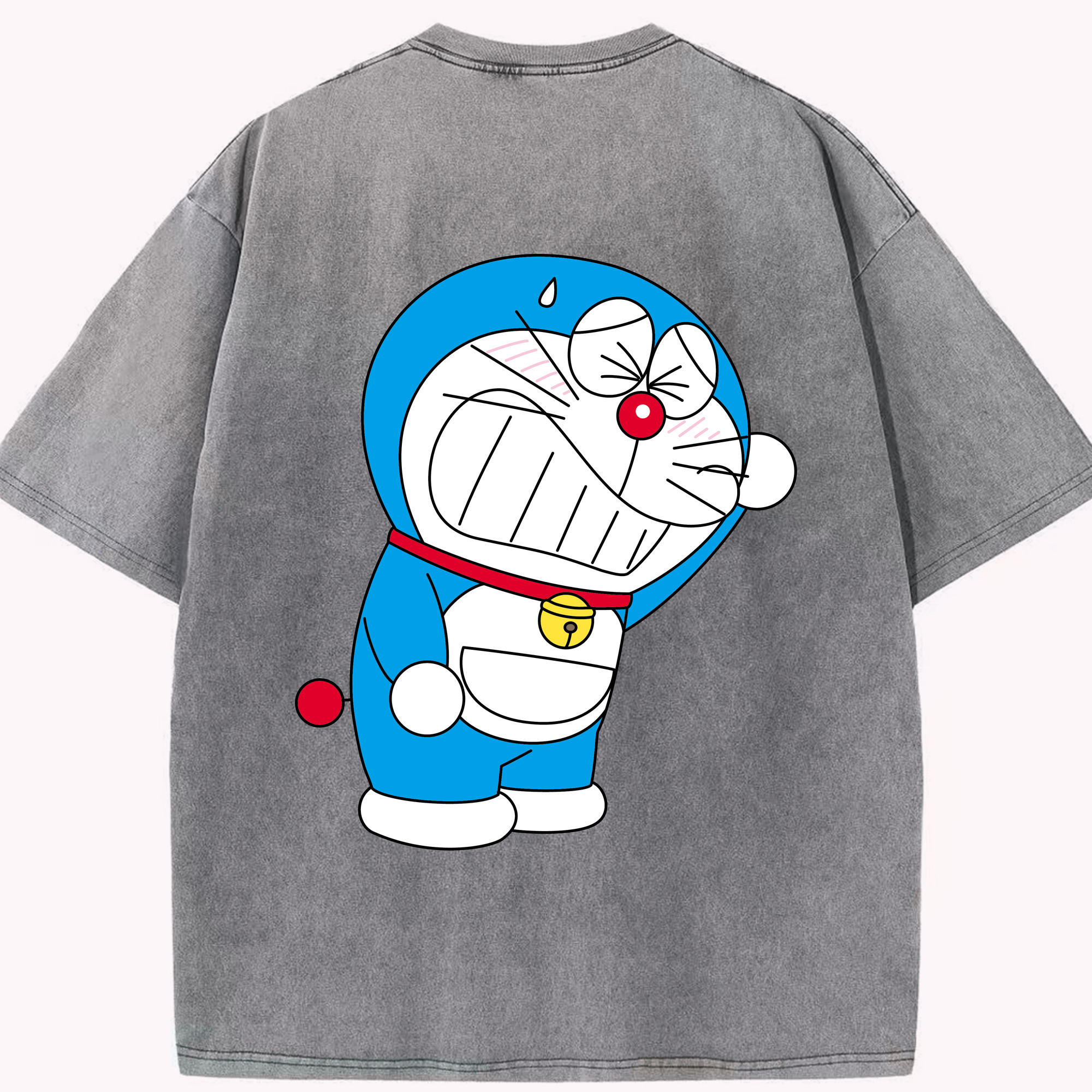 （画像用） ドラえもん Doraemon 綿100% ヴィンテージ風 半袖Tシャツ（背面プリント）