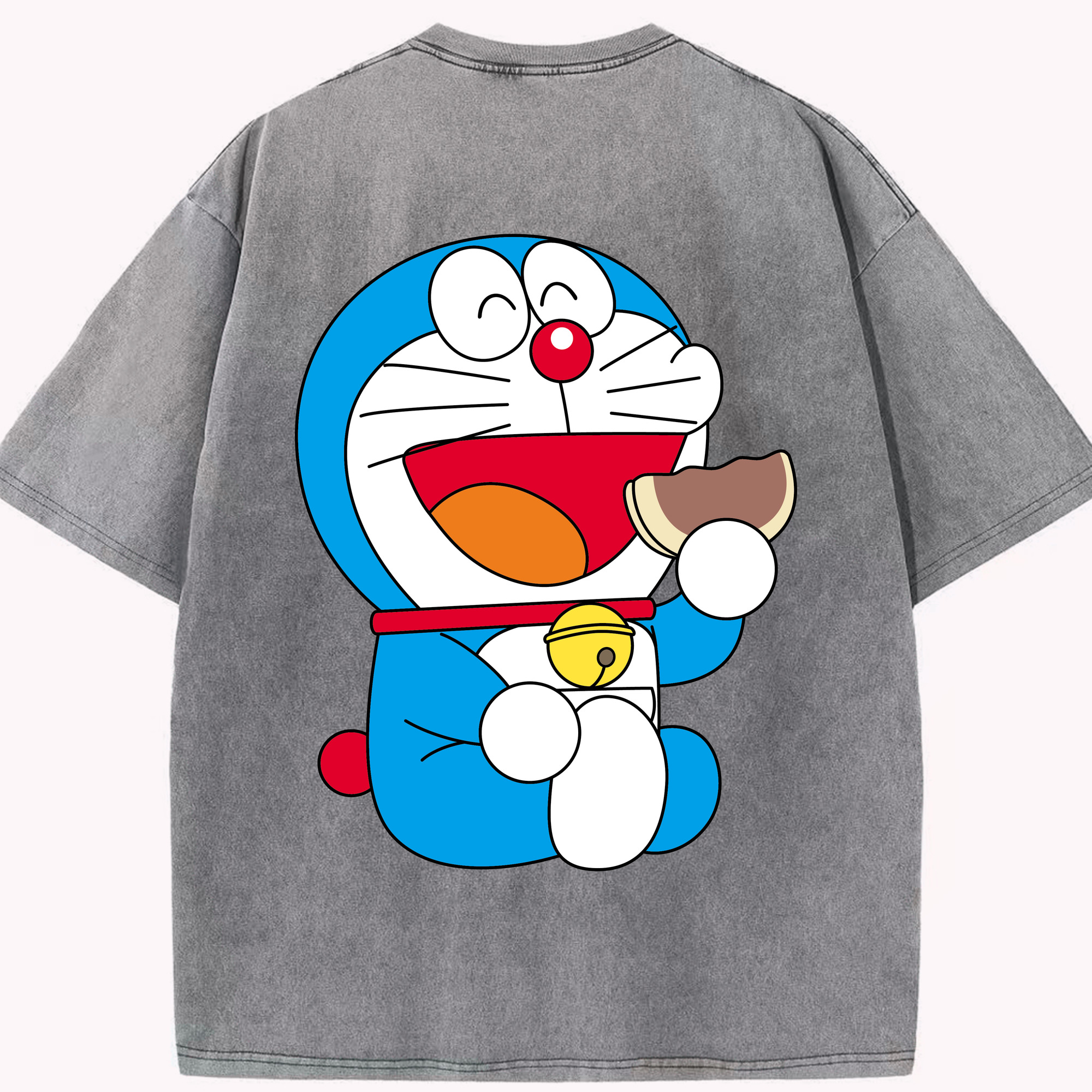 （画像用） ドラえもん Doraemon 綿100% ヴィンテージ風 半袖Tシャツ（背面プリント）