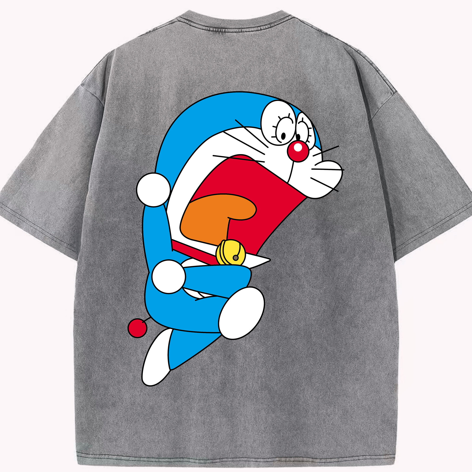（画像用） ドラえもん Doraemon 綿100% ヴィンテージ風 半袖Tシャツ（背面プリント）