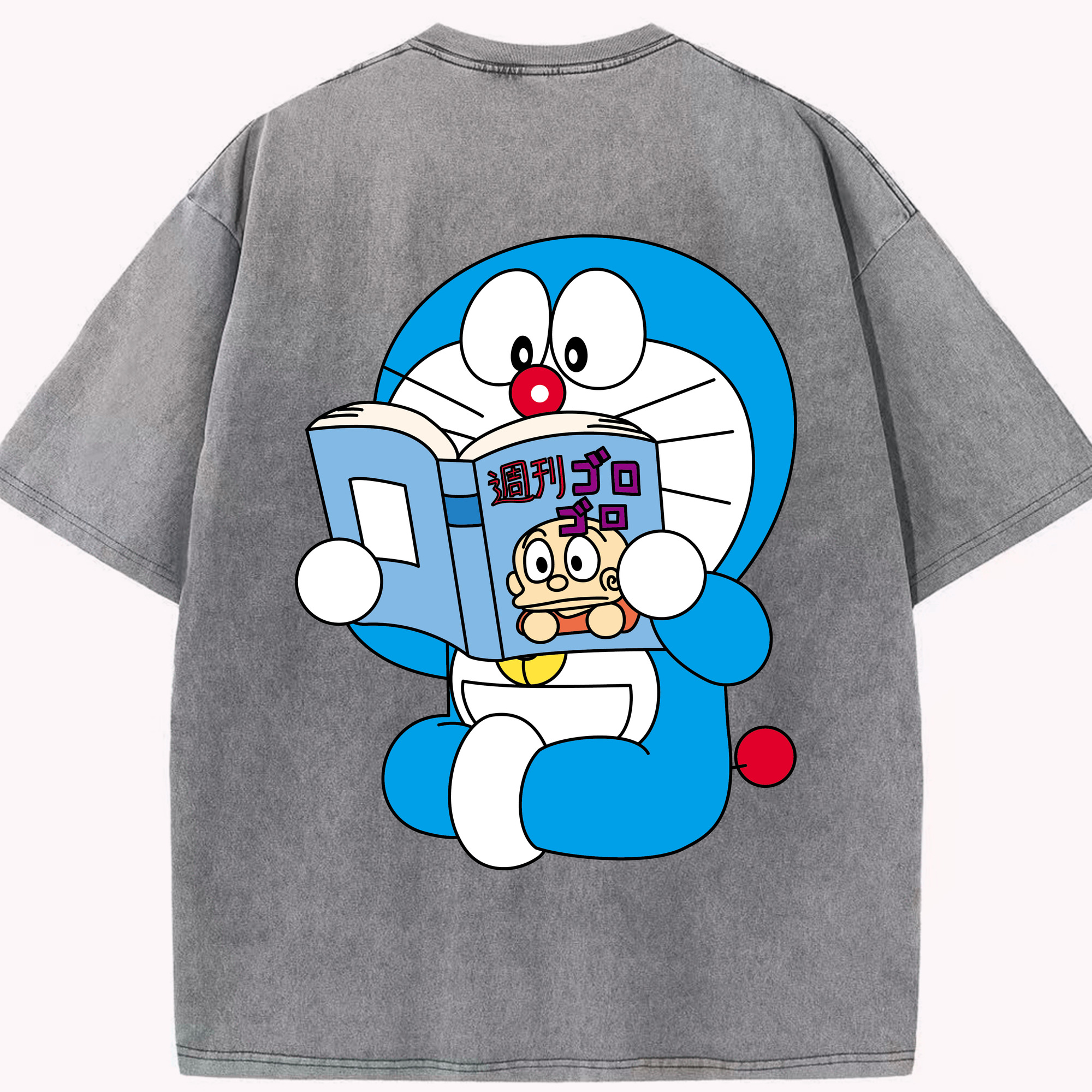 （画像用） ドラえもん Doraemon 綿100% ヴィンテージ風 半袖Tシャツ（背面プリント）