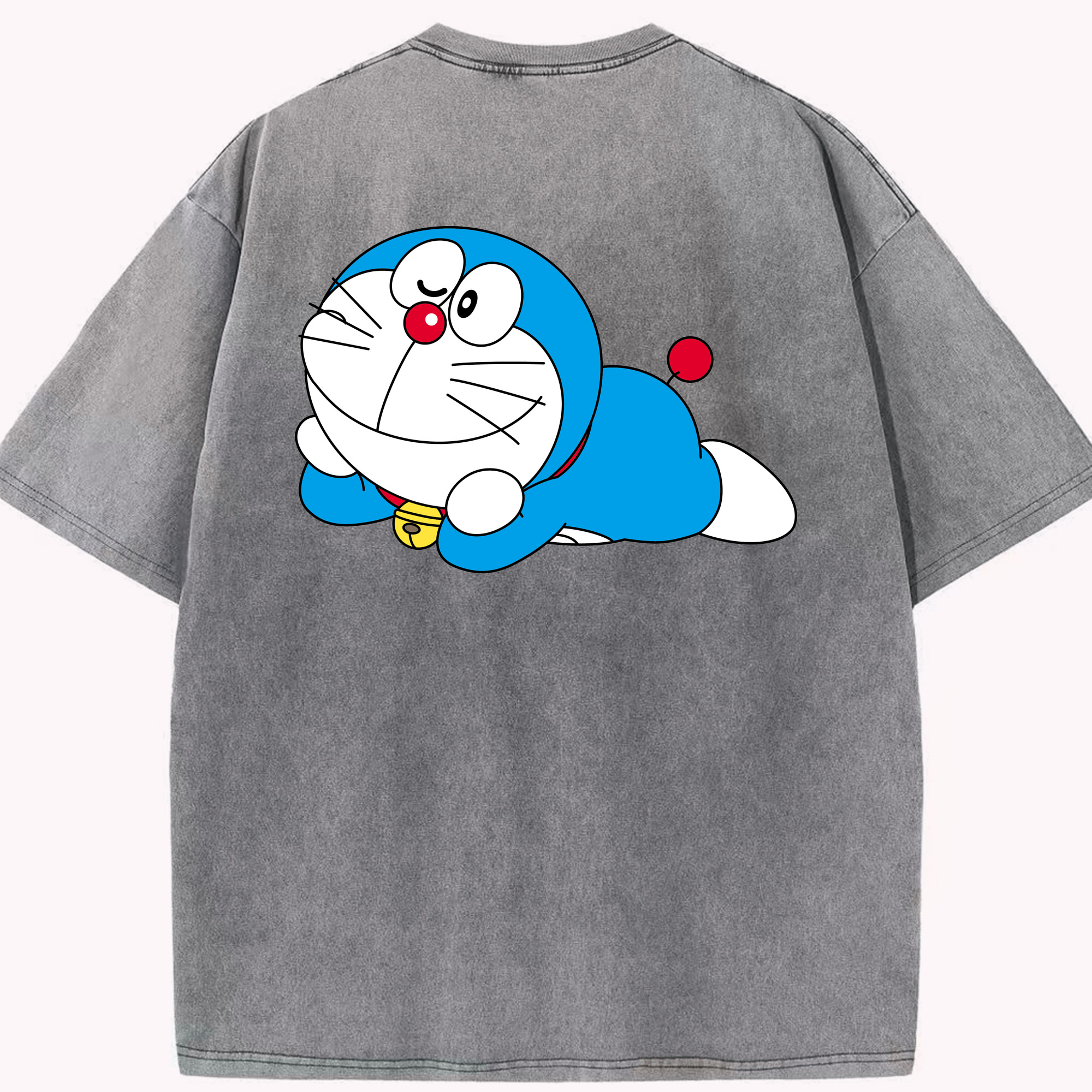 （画像用） ドラえもん Doraemon 綿100% ヴィンテージ風 半袖Tシャツ（背面プリント）