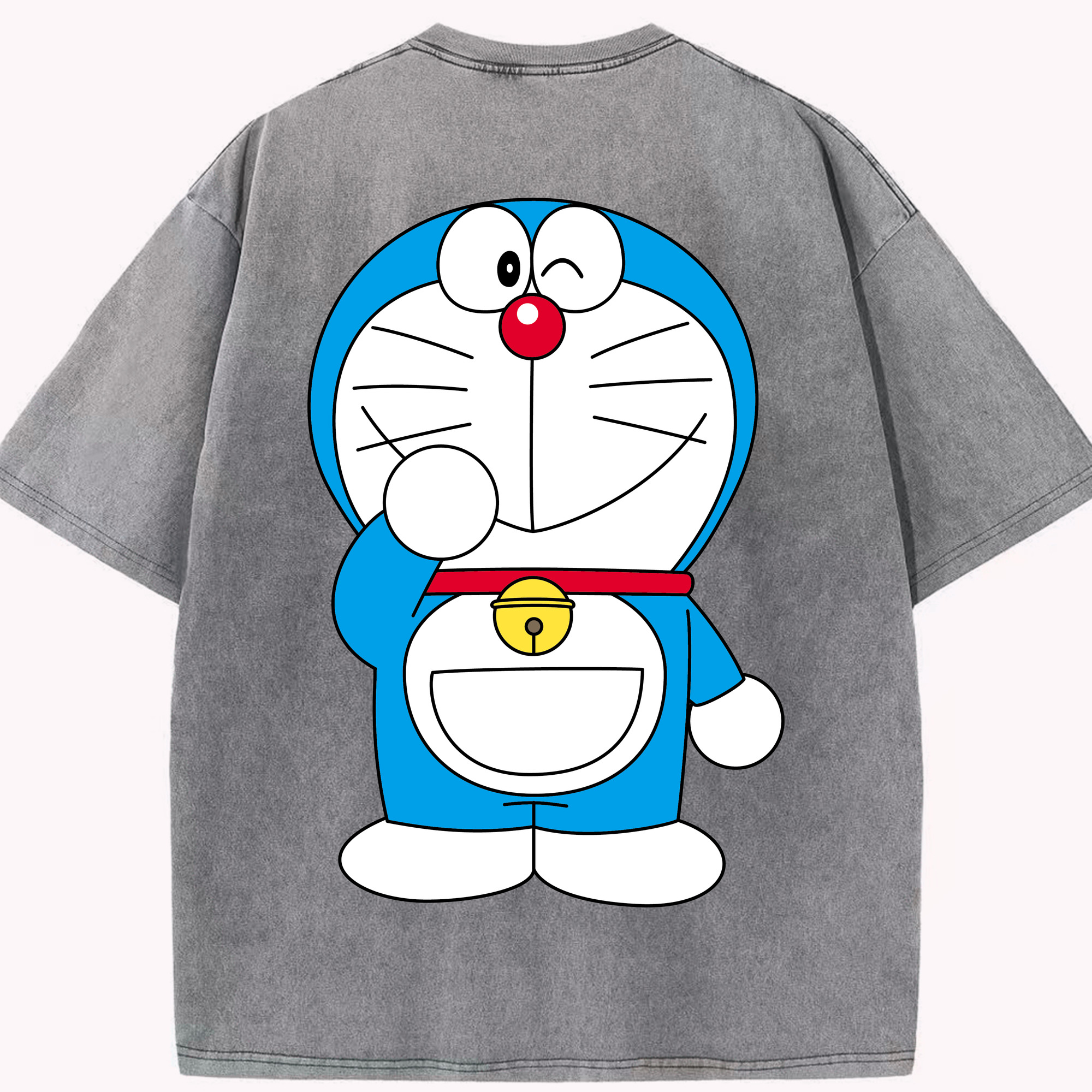 （画像用） ドラえもん Doraemon 綿100% ヴィンテージ風 半袖Tシャツ（背面プリント）