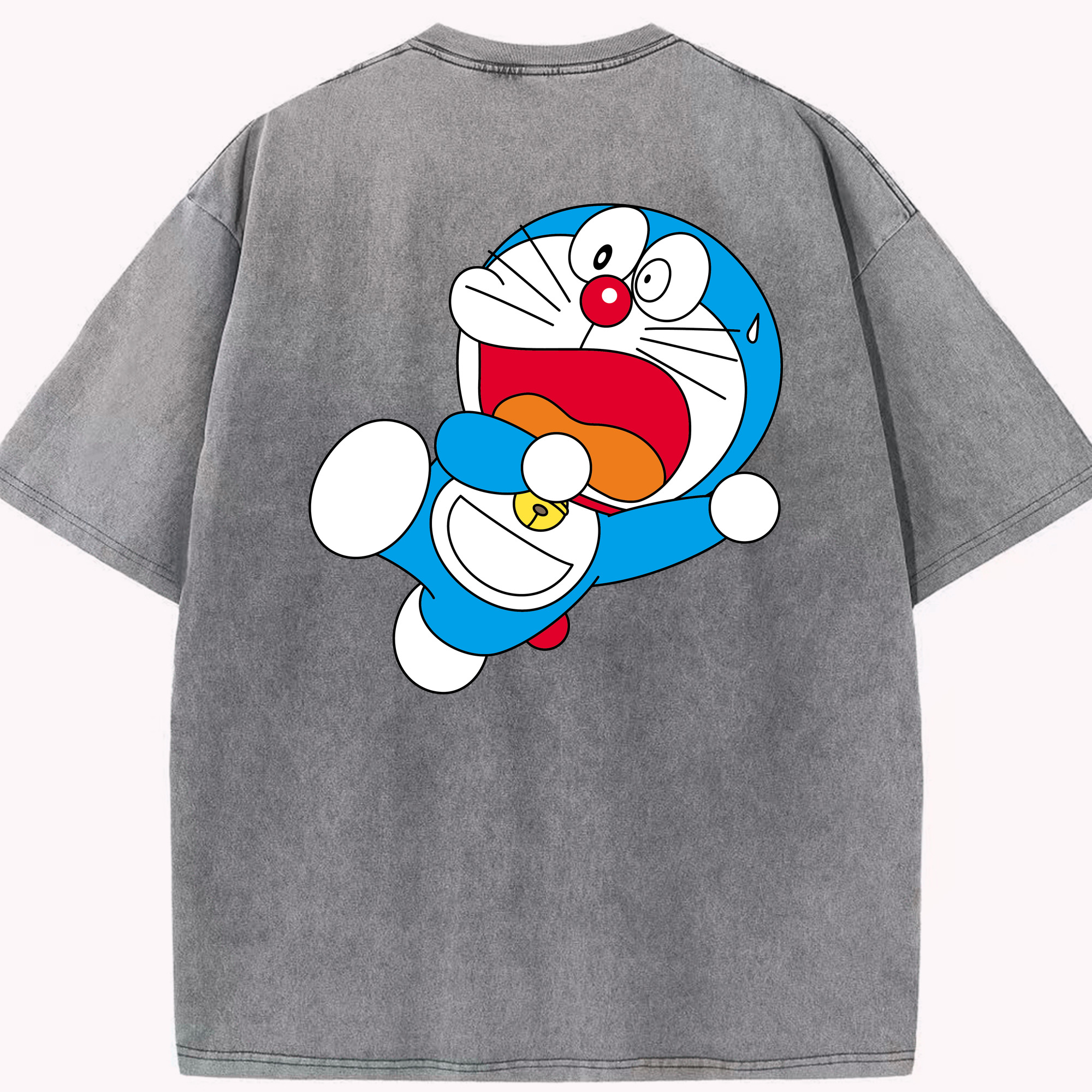 （画像用） ドラえもん Doraemon 綿100% ヴィンテージ風 半袖Tシャツ（背面プリント）