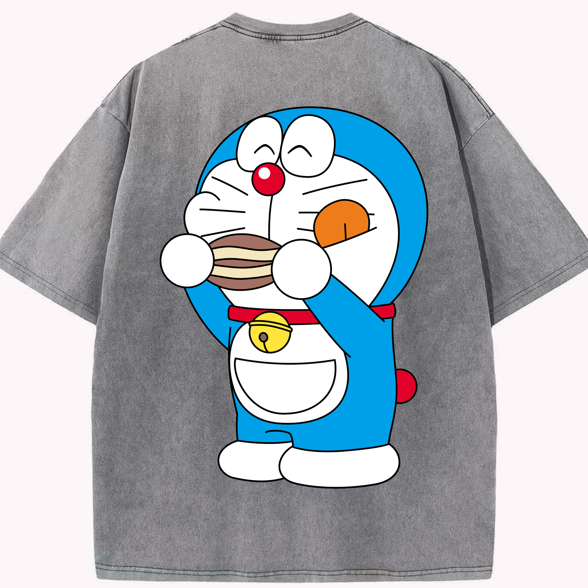 （画像用） ドラえもん Doraemon 綿100% ヴィンテージ風 半袖Tシャツ（背面プリント）