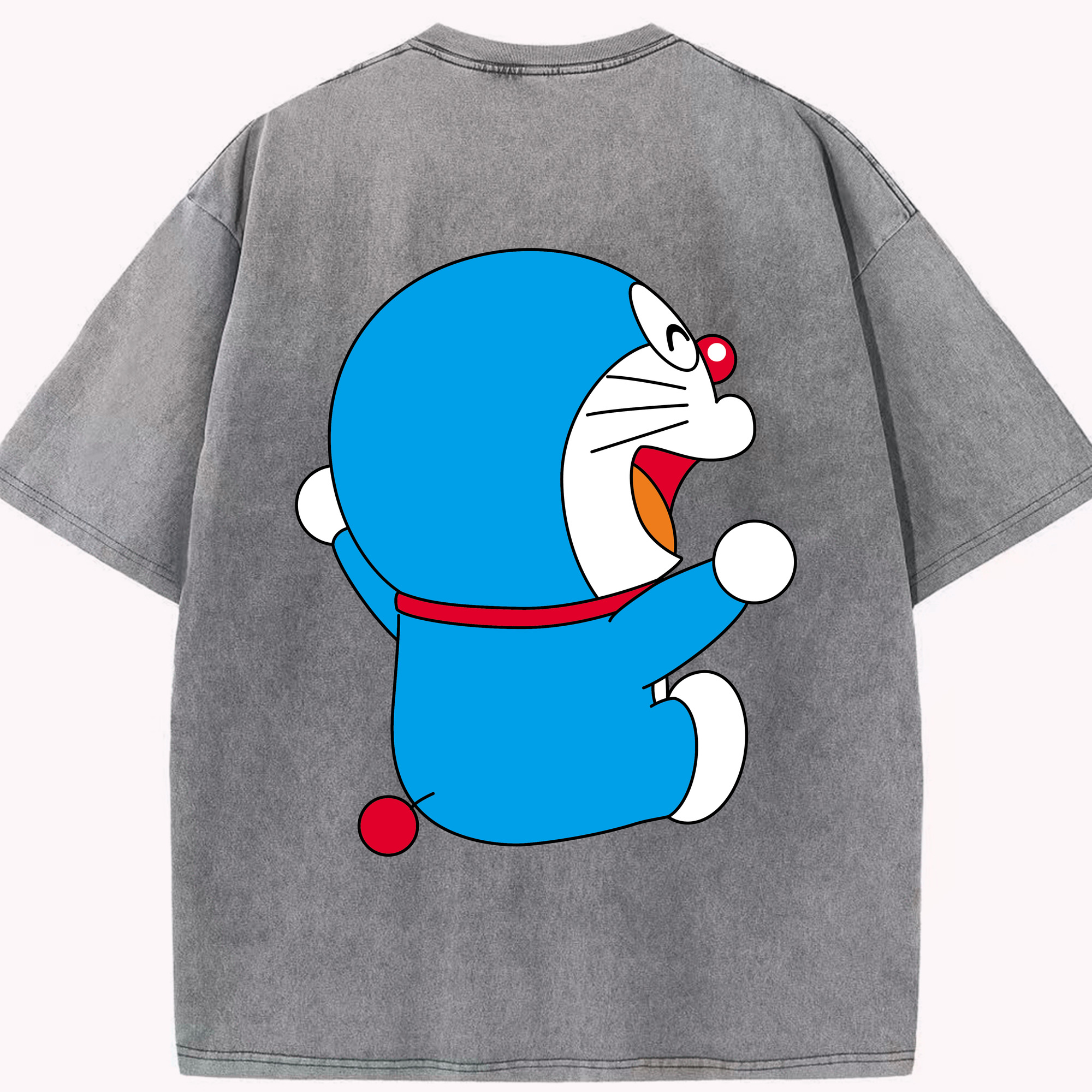 （画像用） ドラえもん Doraemon 綿100% ヴィンテージ風 半袖Tシャツ（背面プリント）