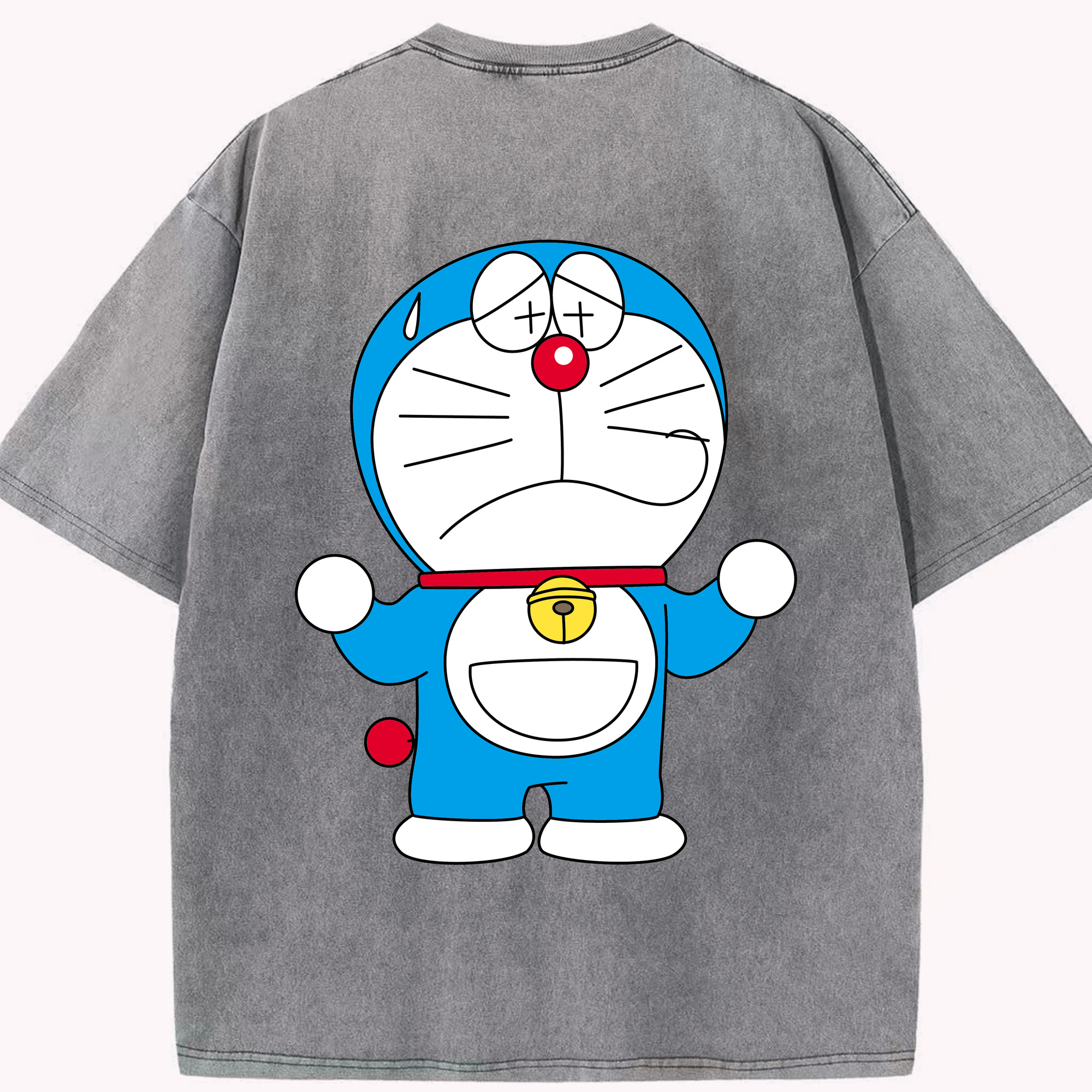 （画像用） ドラえもん Doraemon 綿100% ヴィンテージ風 半袖Tシャツ（背面プリント）