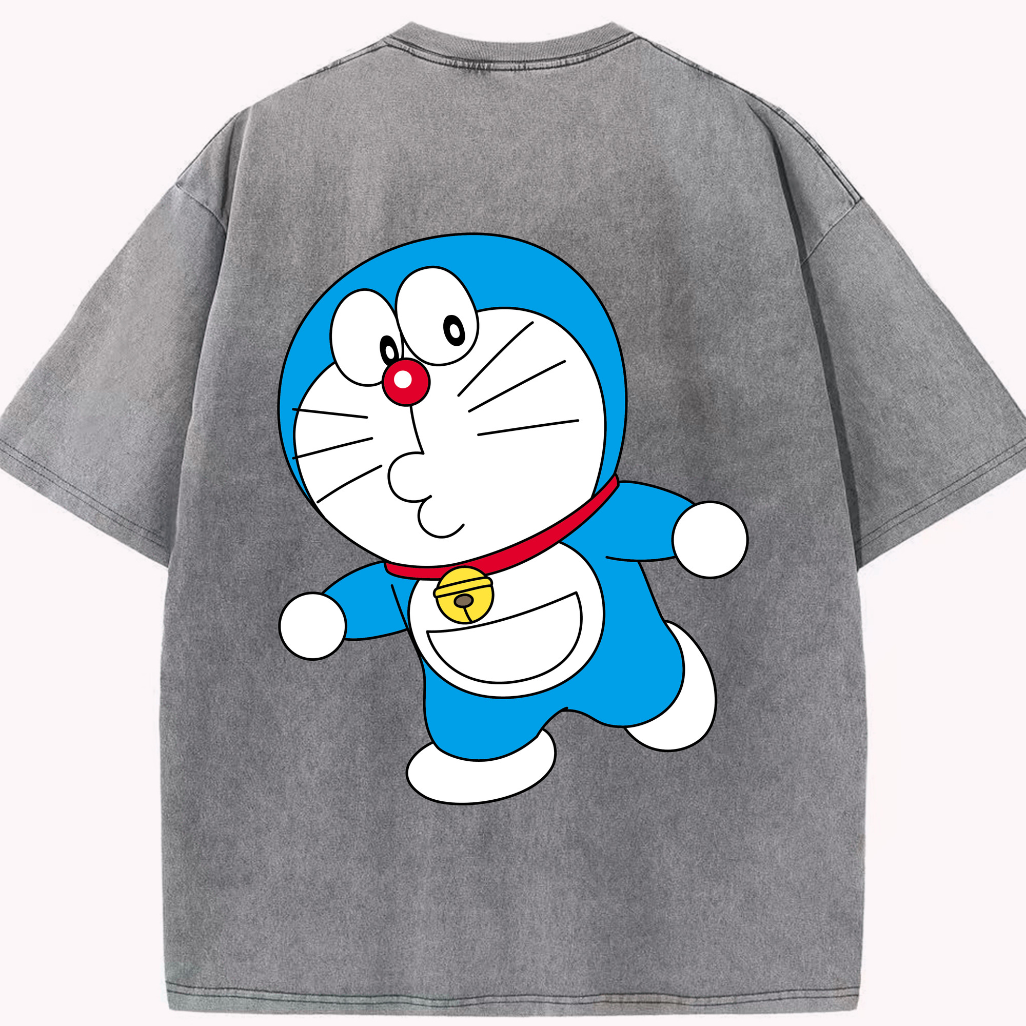 （画像用） ドラえもん Doraemon 綿100% ヴィンテージ風 半袖Tシャツ（背面プリント）