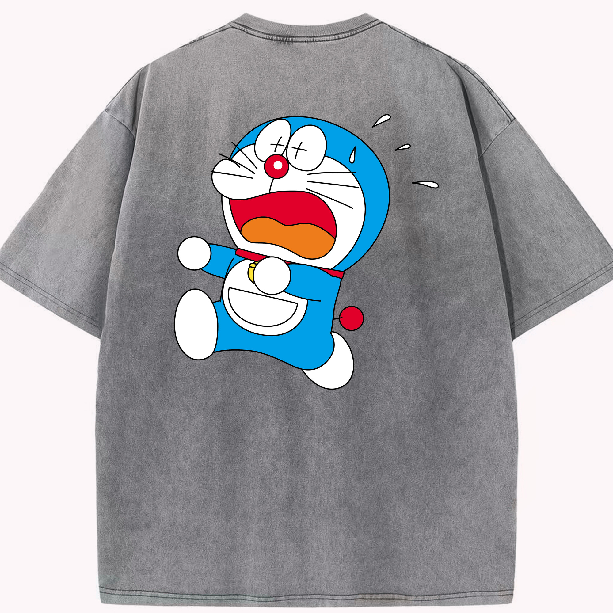 （画像用） ドラえもん Doraemon 綿100% ヴィンテージ風 半袖Tシャツ（背面プリント）