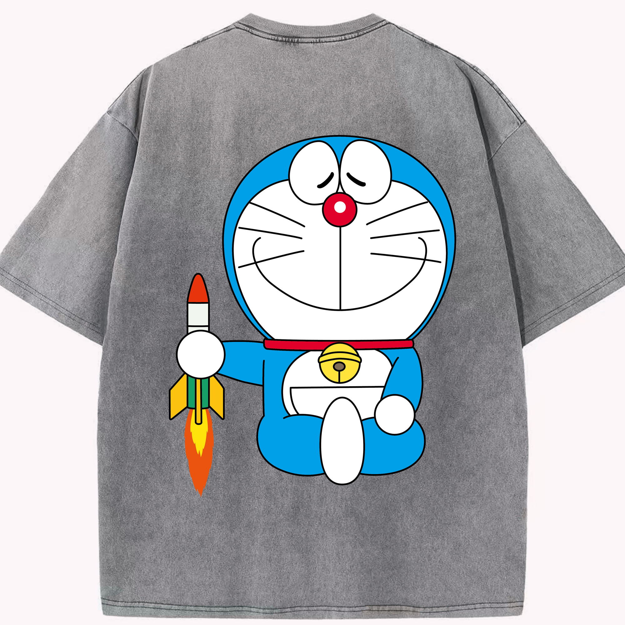 （画像用） ドラえもん Doraemon 綿100% ヴィンテージ風 半袖Tシャツ（背面プリント）