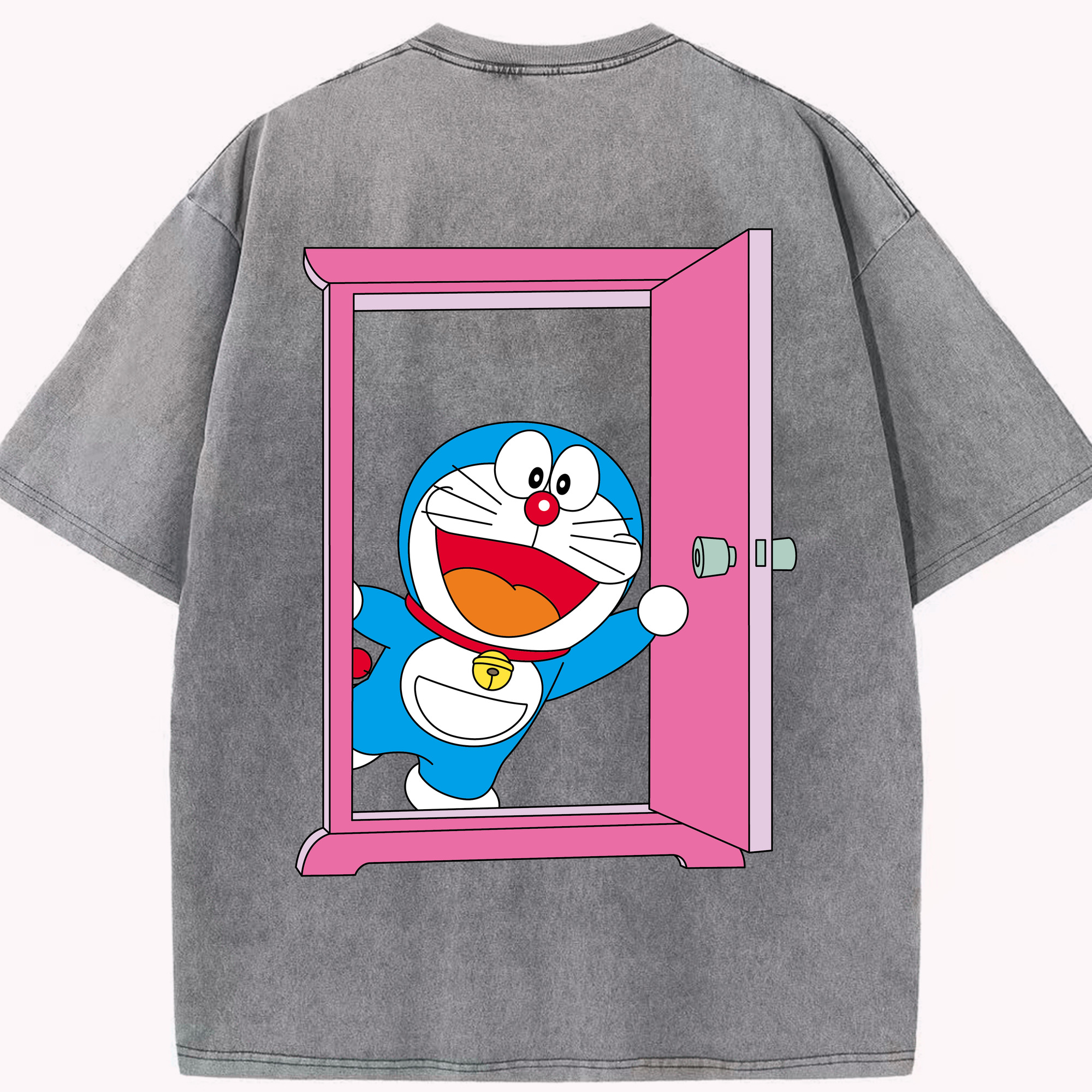 （画像用） ドラえもん Doraemon 綿100% ヴィンテージ風 半袖Tシャツ（背面プリント）