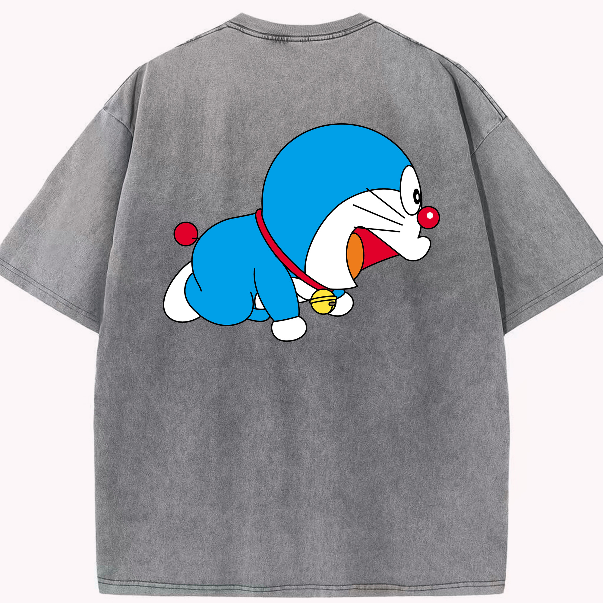 （画像用） ドラえもん Doraemon 綿100% ヴィンテージ風 半袖Tシャツ（背面プリント）