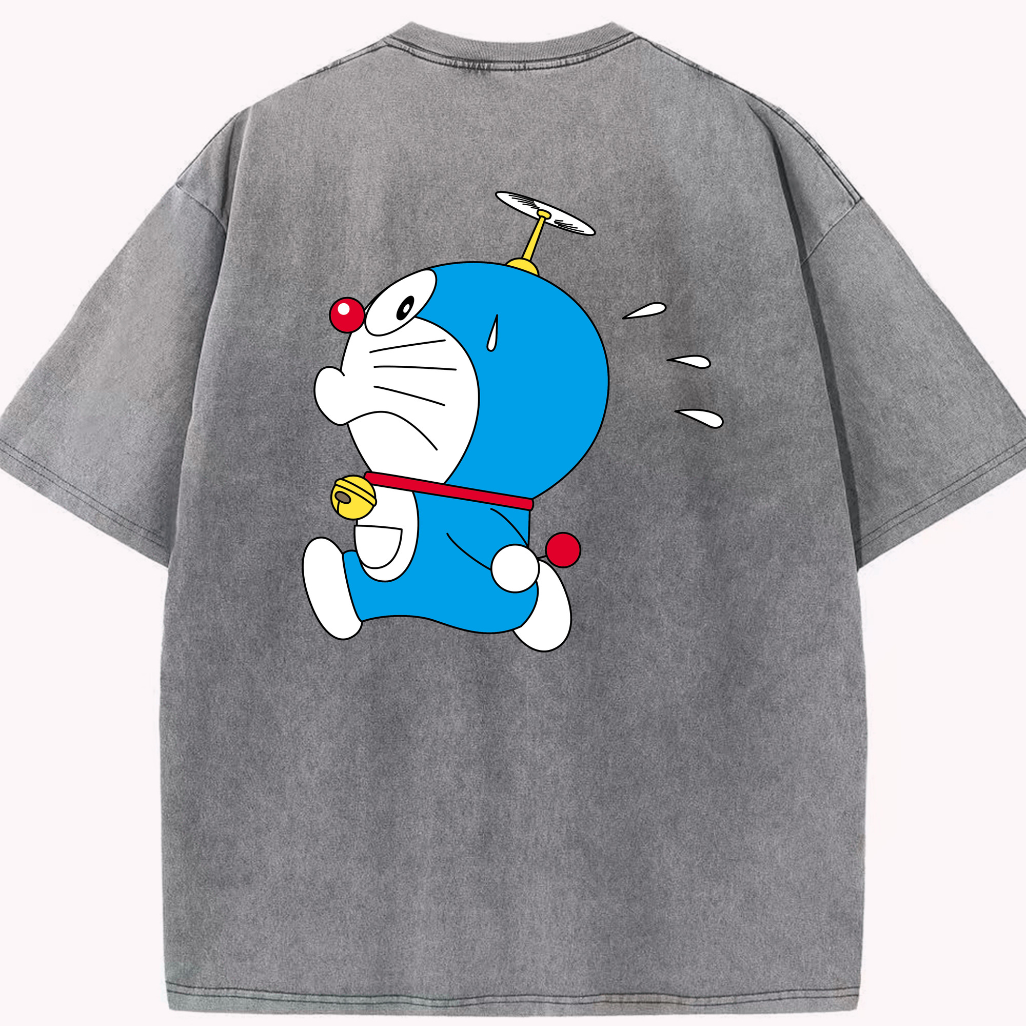 （画像用） ドラえもん Doraemon 綿100% ヴィンテージ風 半袖Tシャツ（背面プリント）