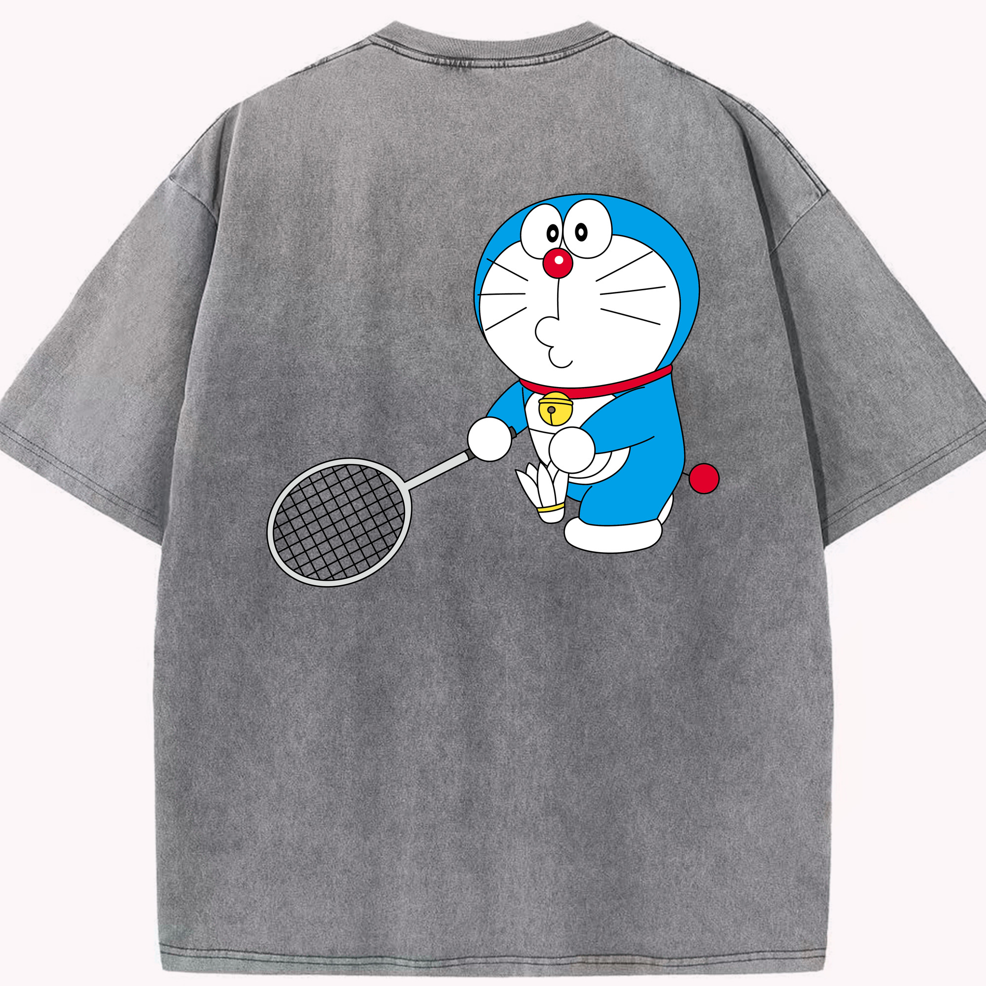 （画像用） ドラえもん Doraemon 綿100% ヴィンテージ風 半袖Tシャツ（背面プリント）