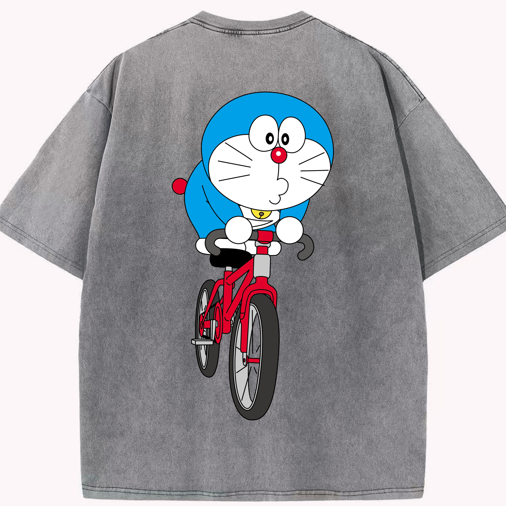 （画像用） ドラえもん Doraemon 綿100% ヴィンテージ風 半袖Tシャツ（背面プリント）