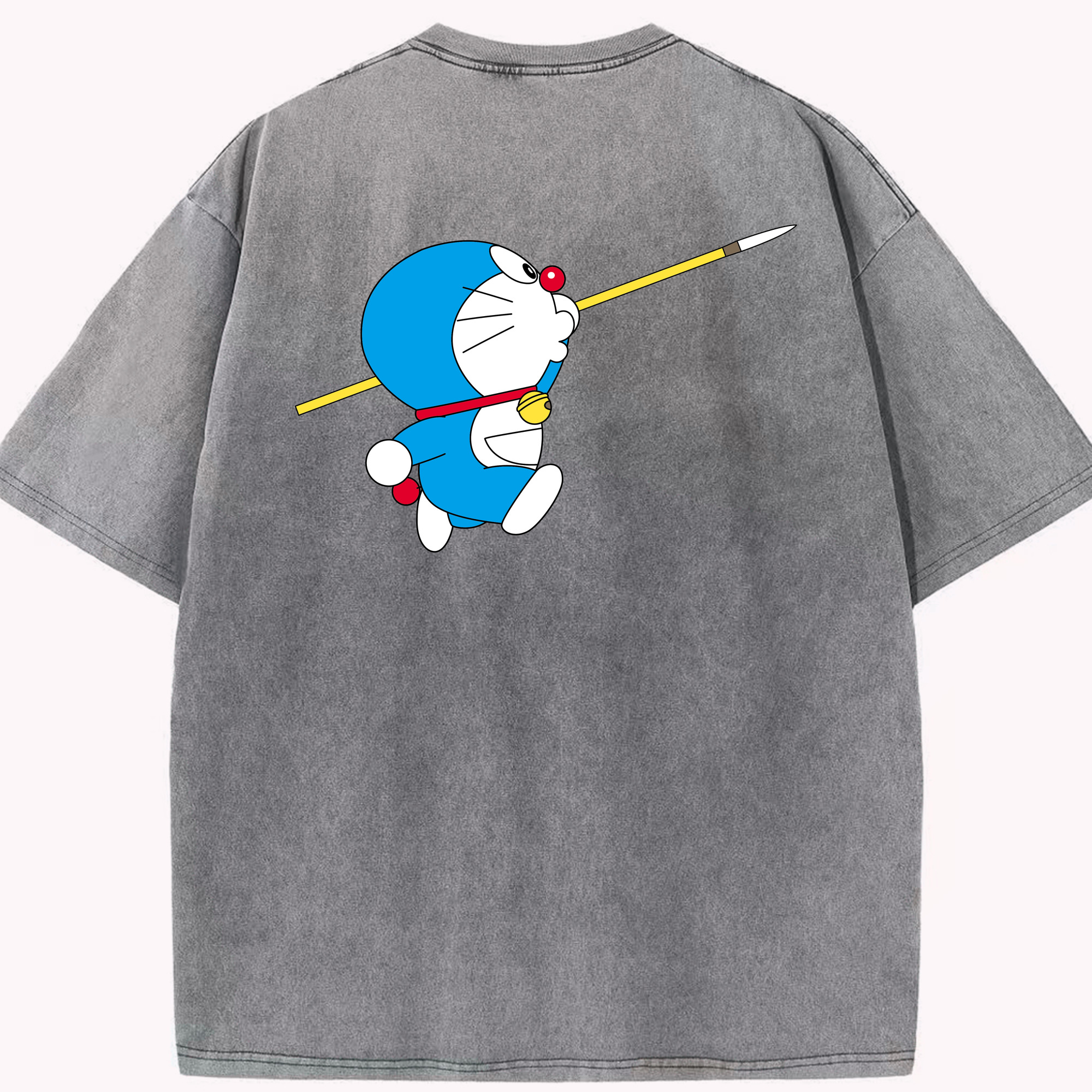 （画像用） ドラえもん Doraemon 綿100% ヴィンテージ風 半袖Tシャツ（背面プリント）
