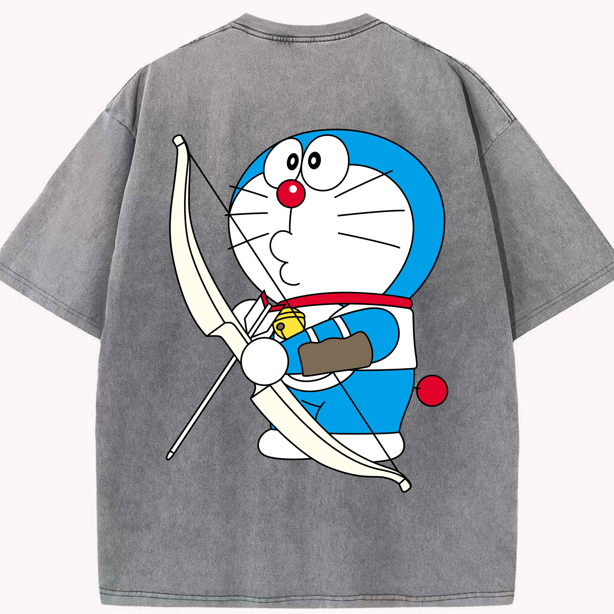 （画像用） ドラえもん Doraemon 綿100% ヴィンテージ風 半袖Tシャツ（背面プリント）