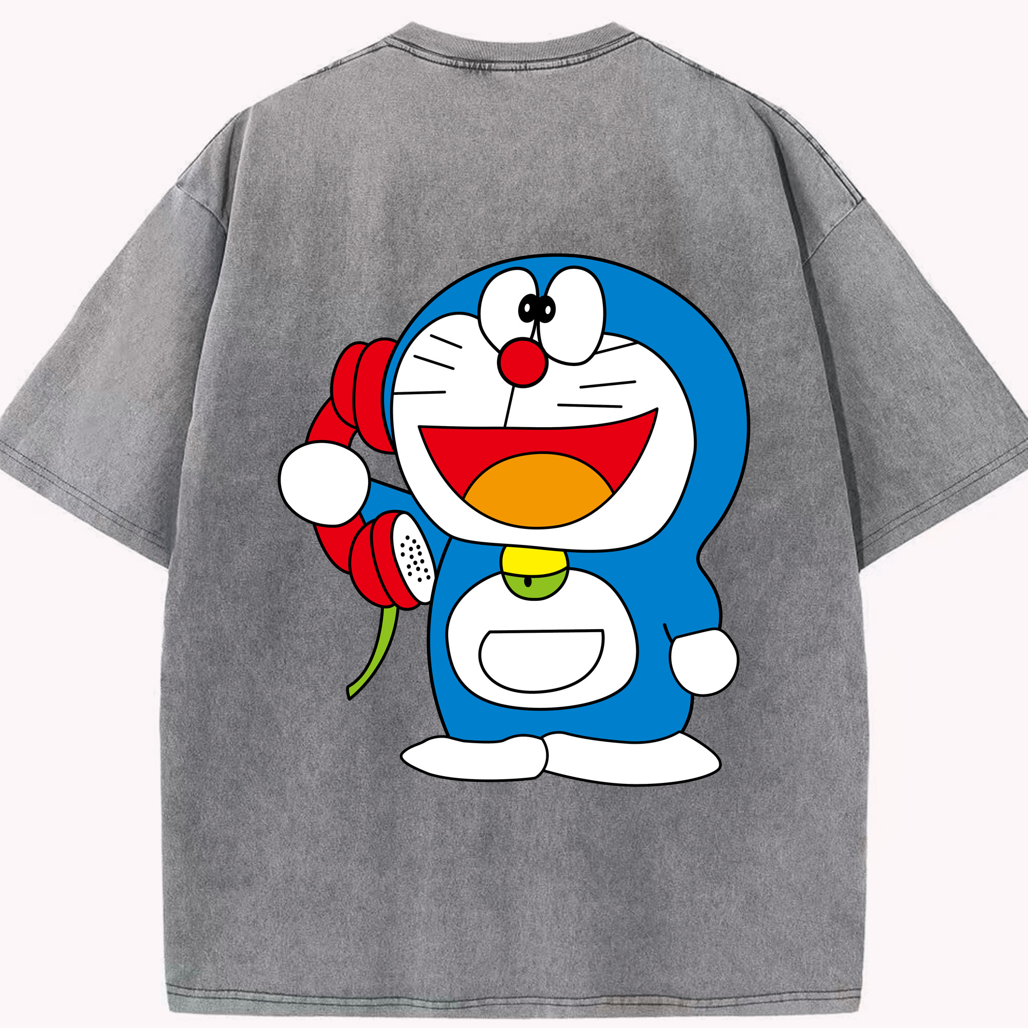 （画像用） ドラえもん Doraemon 綿100% ヴィンテージ風 半袖Tシャツ（背面プリント）