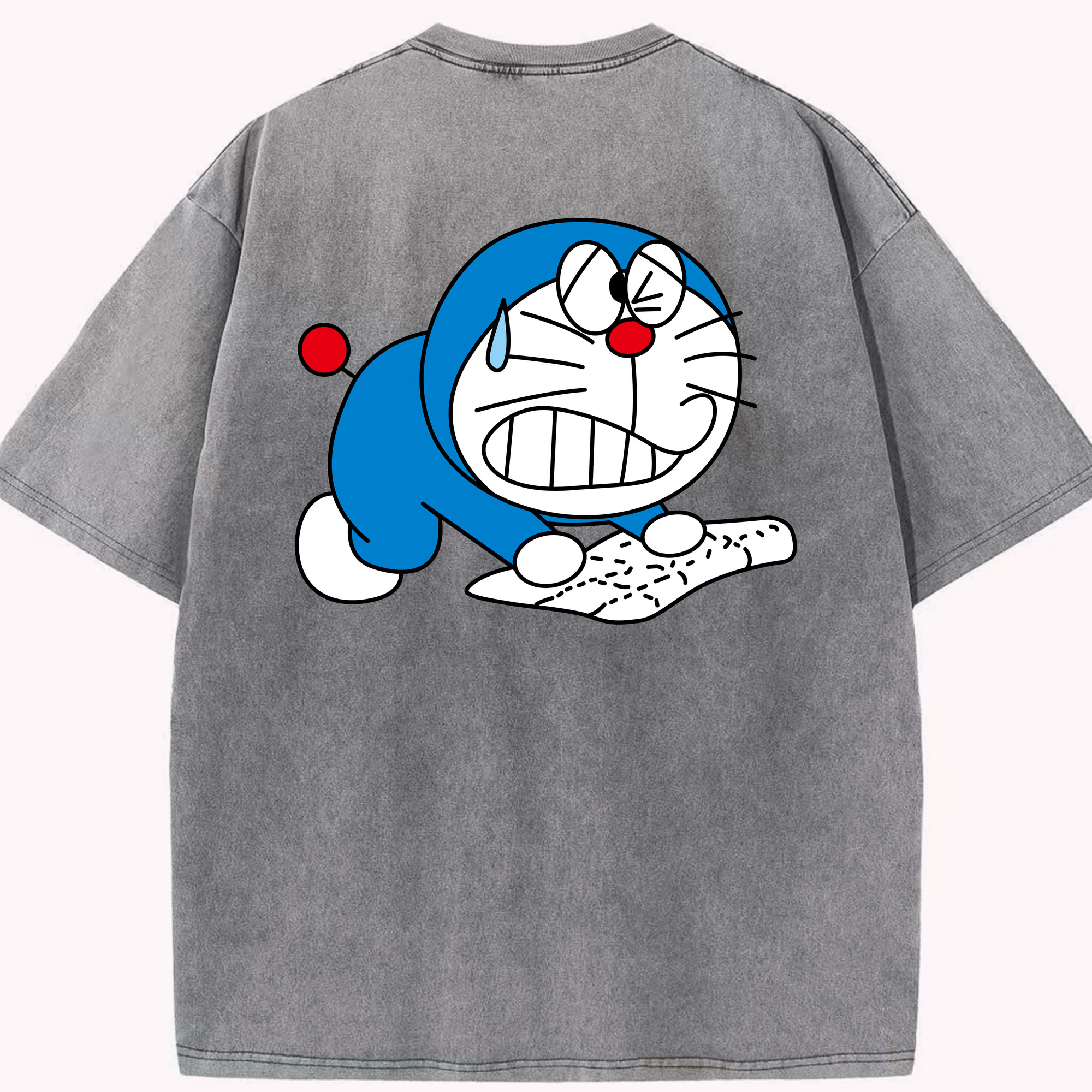 （画像用） ドラえもん Doraemon 綿100% ヴィンテージ風 半袖Tシャツ（背面プリント）