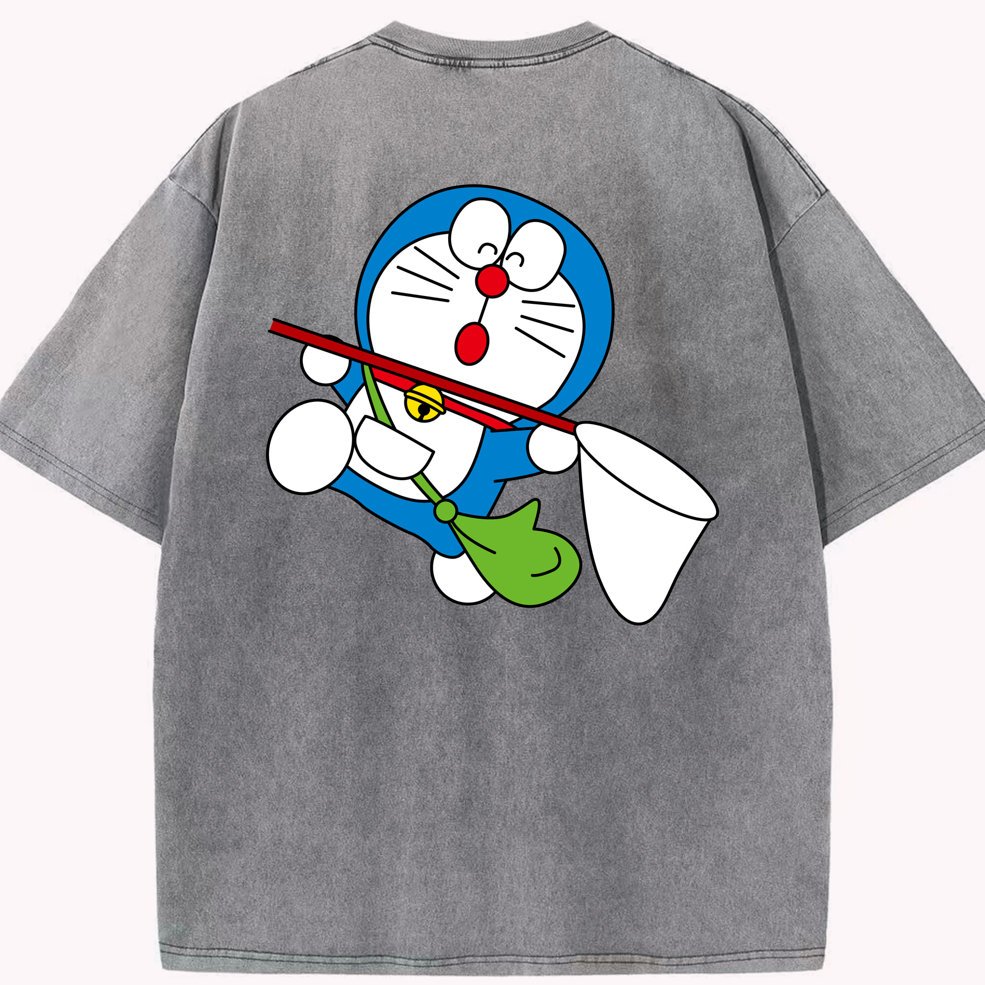 （画像用） ドラえもん Doraemon 綿100% ヴィンテージ風 半袖Tシャツ（背面プリント）