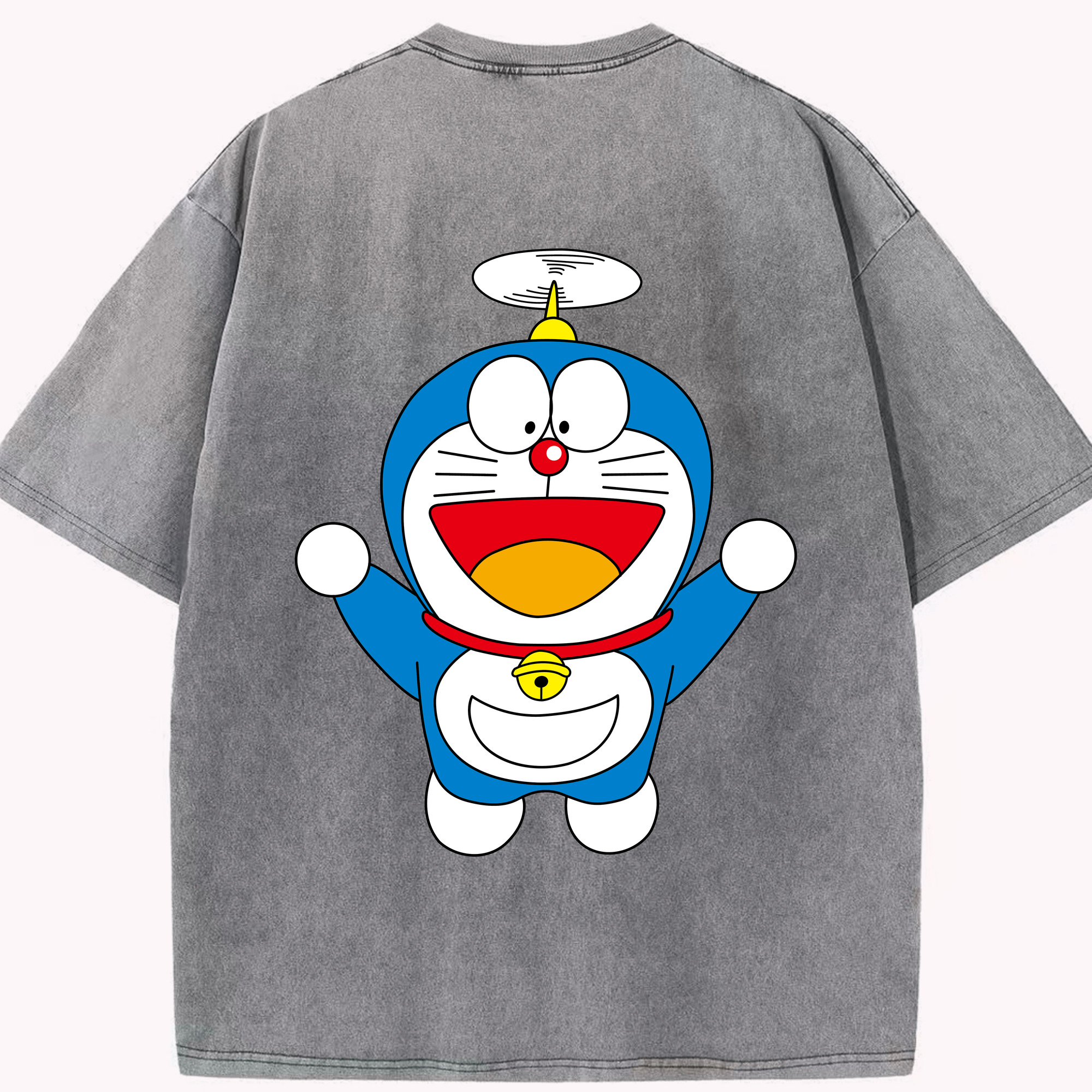 （画像用） ドラえもん Doraemon 綿100% ヴィンテージ風 半袖Tシャツ（背面プリント）