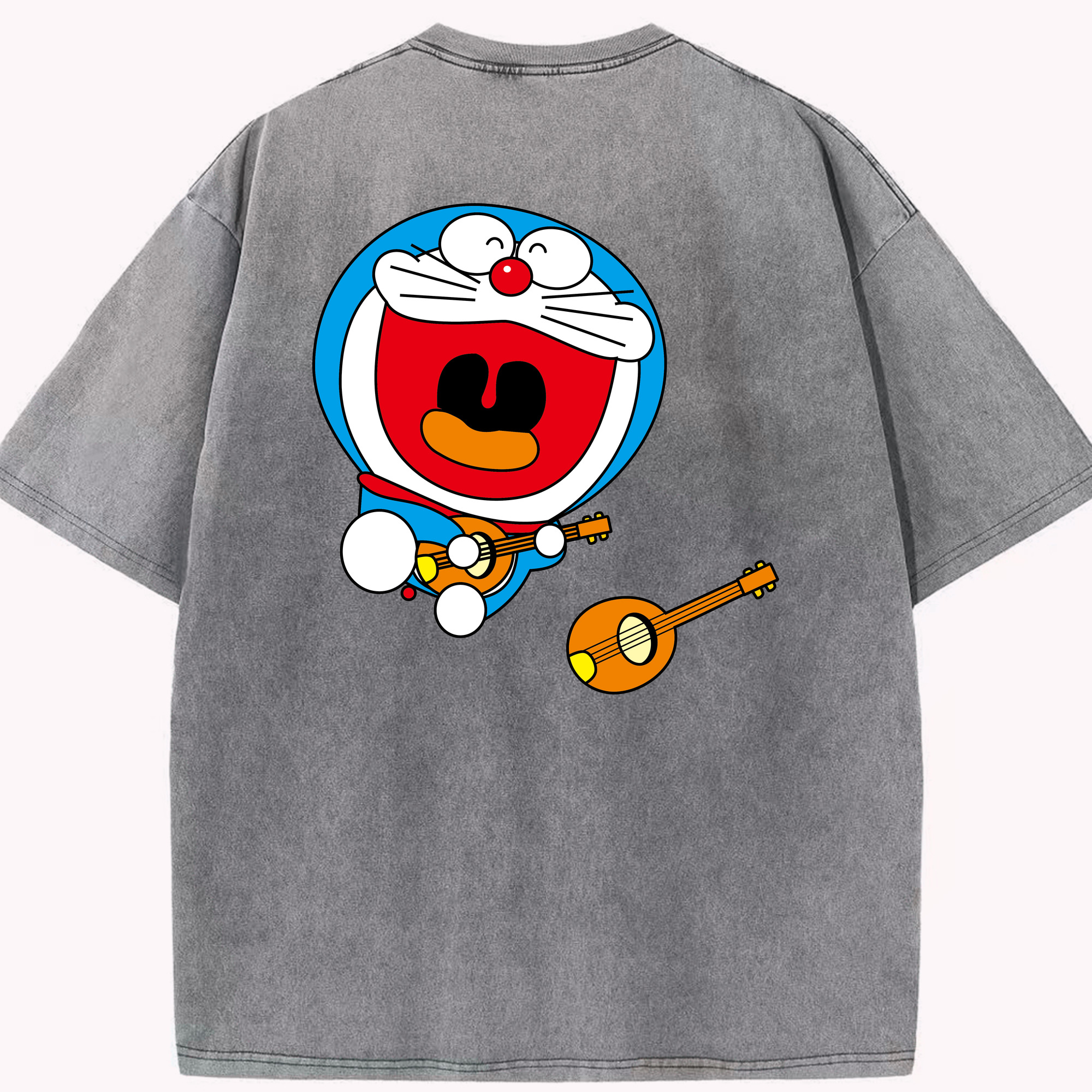 （画像用） ドラえもん Doraemon 綿100% ヴィンテージ風 半袖Tシャツ（背面プリント）