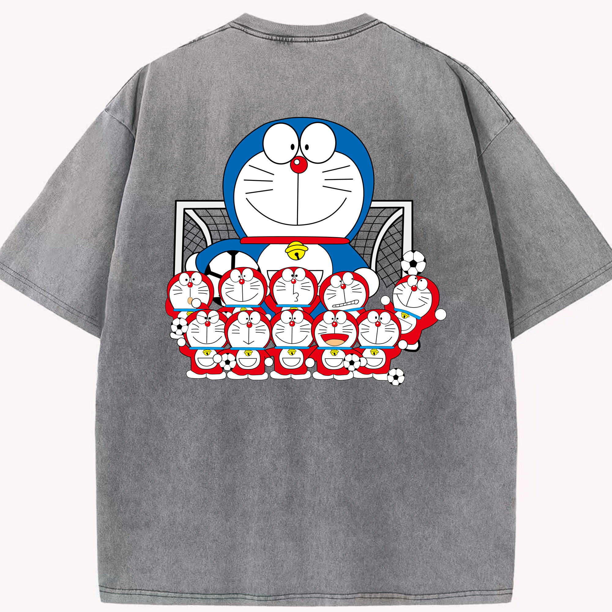 （画像用） ドラえもん Doraemon 綿100% ヴィンテージ風 半袖Tシャツ（背面プリント）