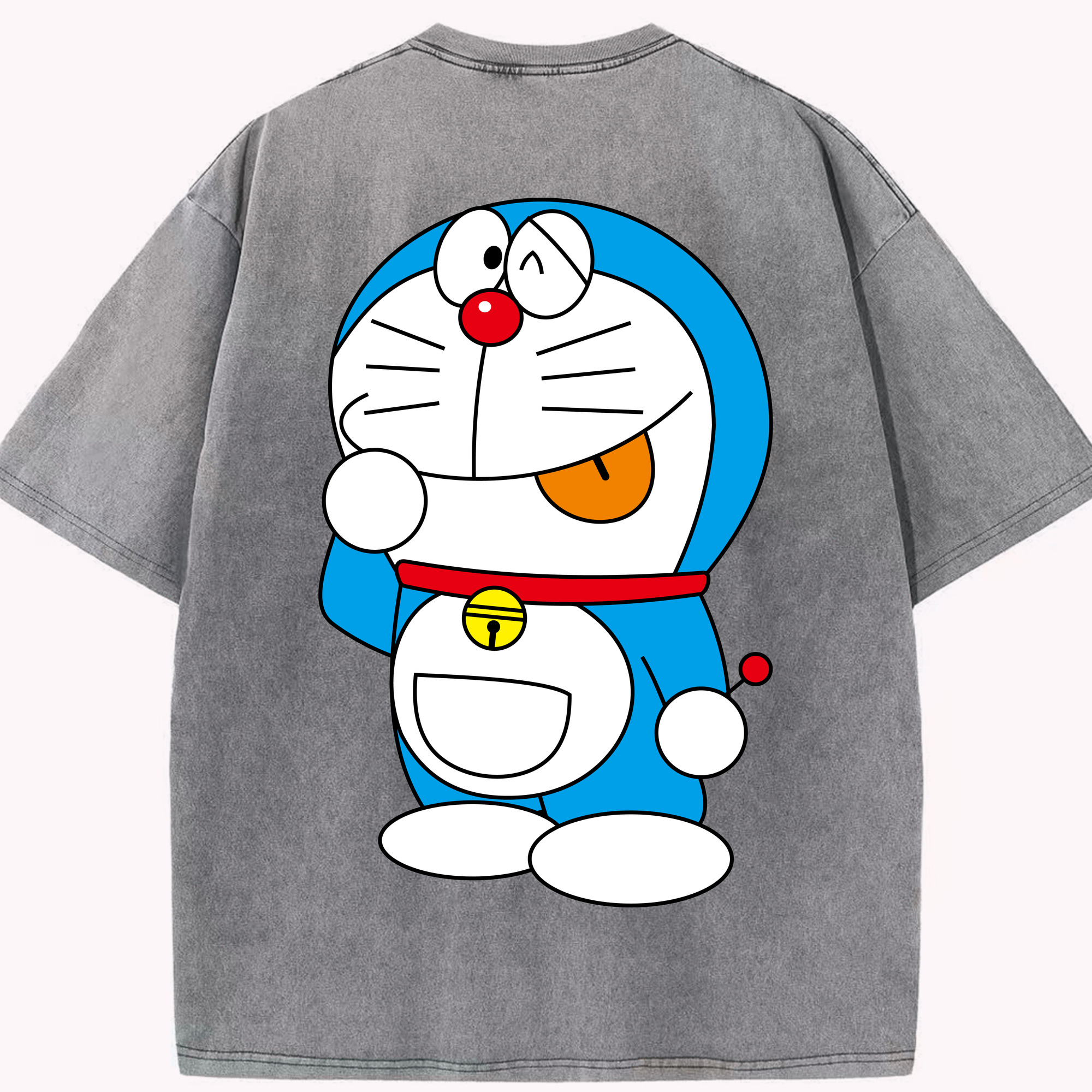 （画像用） ドラえもん Doraemon 綿100% ヴィンテージ風 半袖Tシャツ（背面プリント）