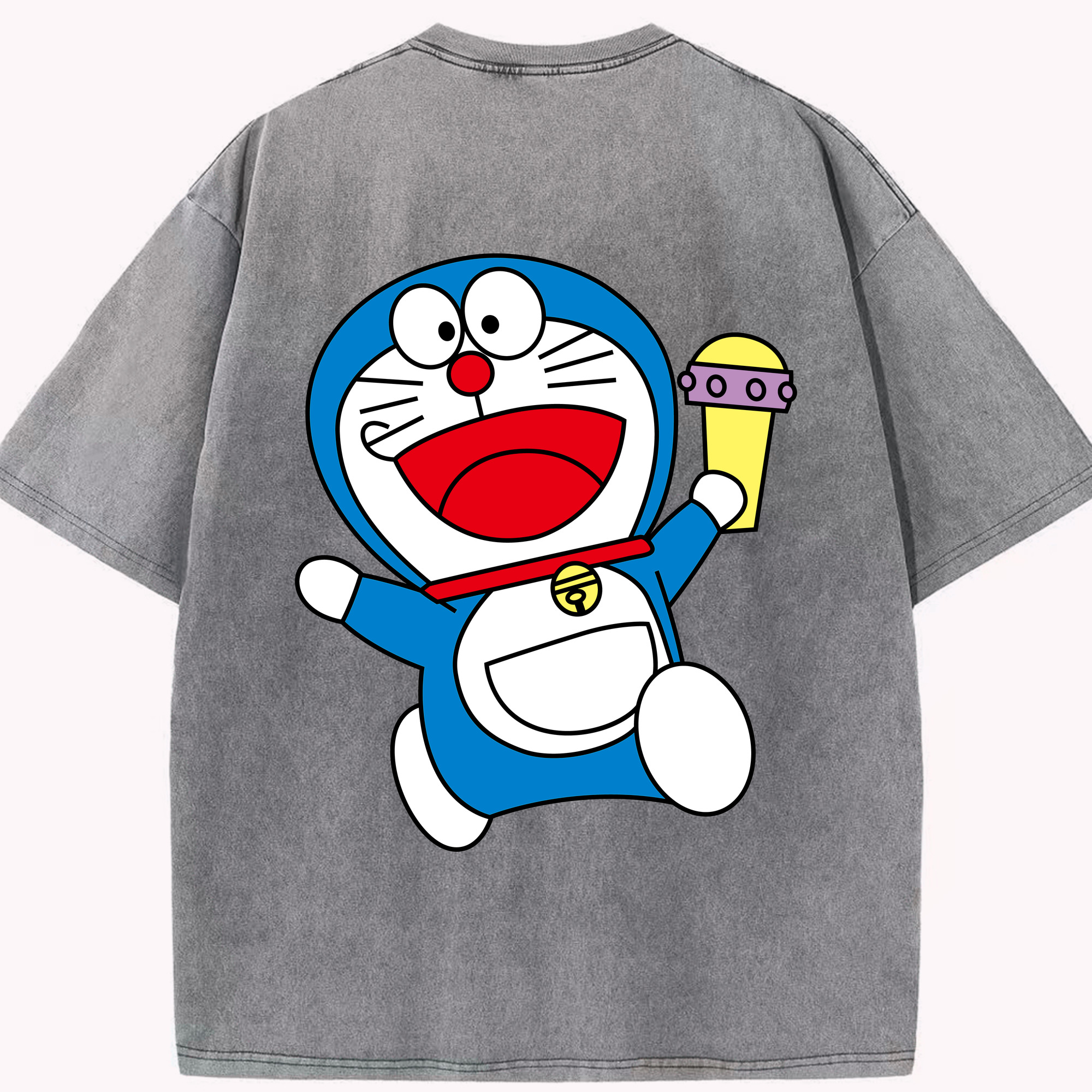 （画像用） ドラえもん Doraemon 綿100% ヴィンテージ風 半袖Tシャツ（背面プリント）