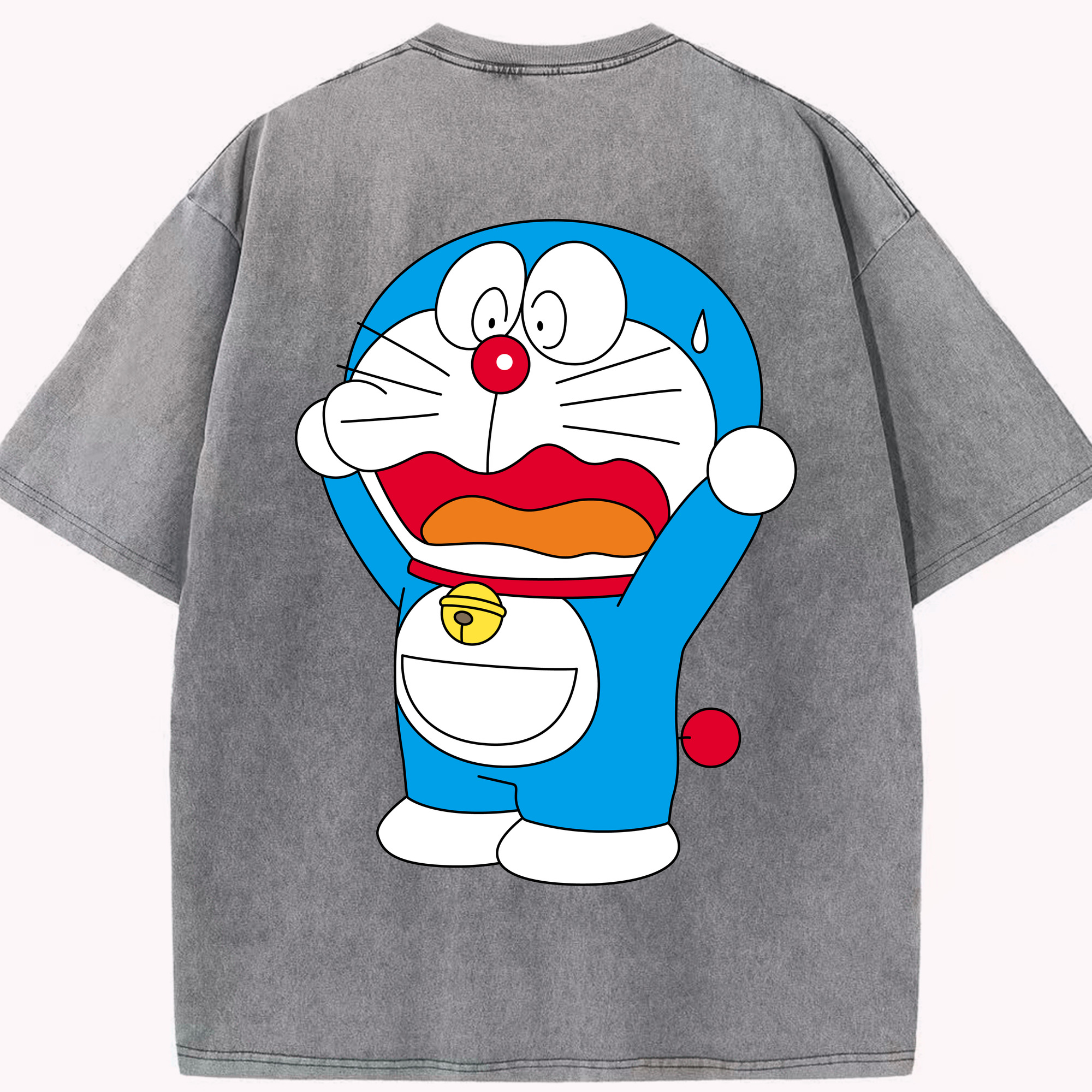 （画像用） ドラえもん Doraemon 綿100% ヴィンテージ風 半袖Tシャツ（背面プリント）