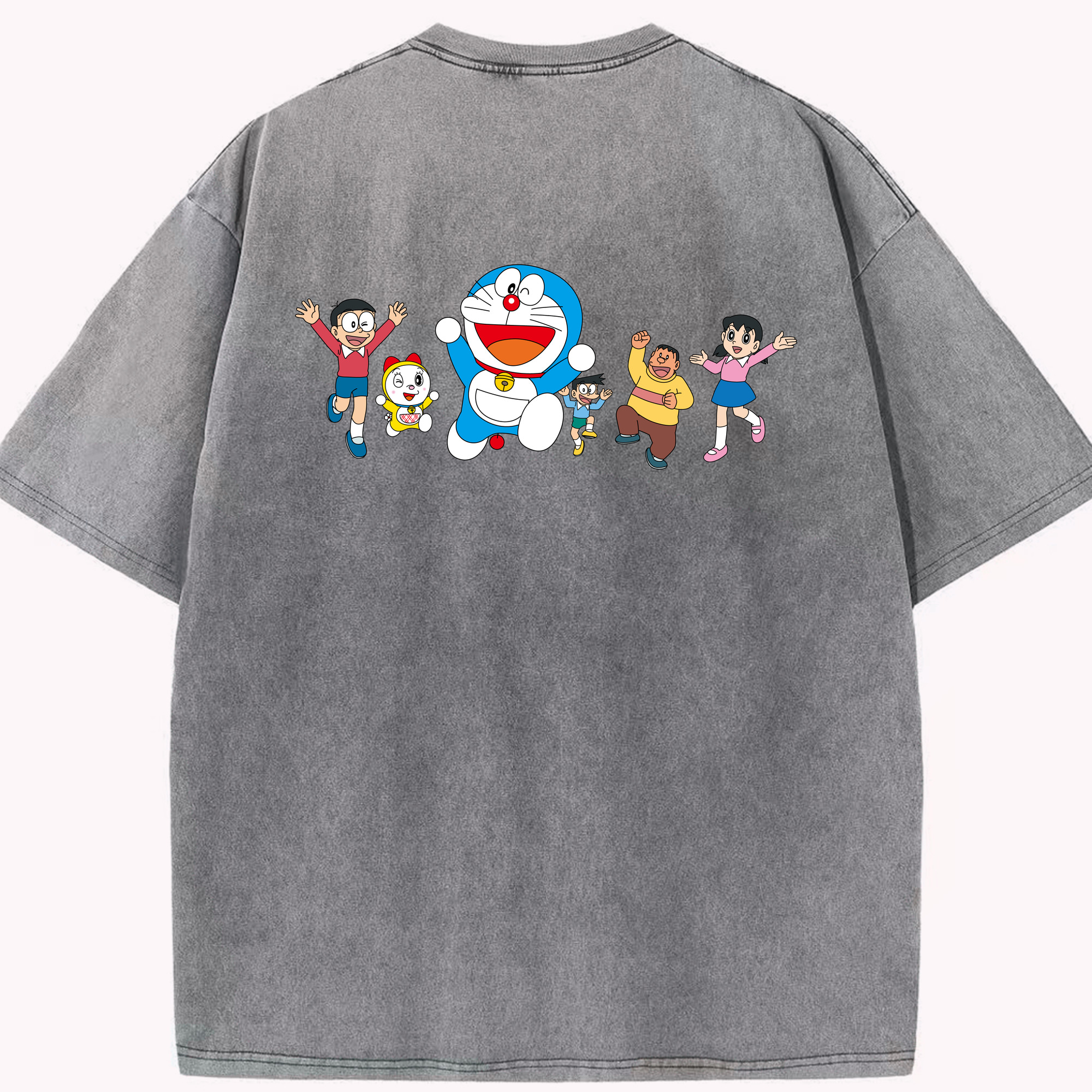 （画像用） ドラえもん 骨川 スネ夫 Doraemon Honekawa Suneo 綿100% ヴィンテージ風 半袖Tシャツ（背面プリント）