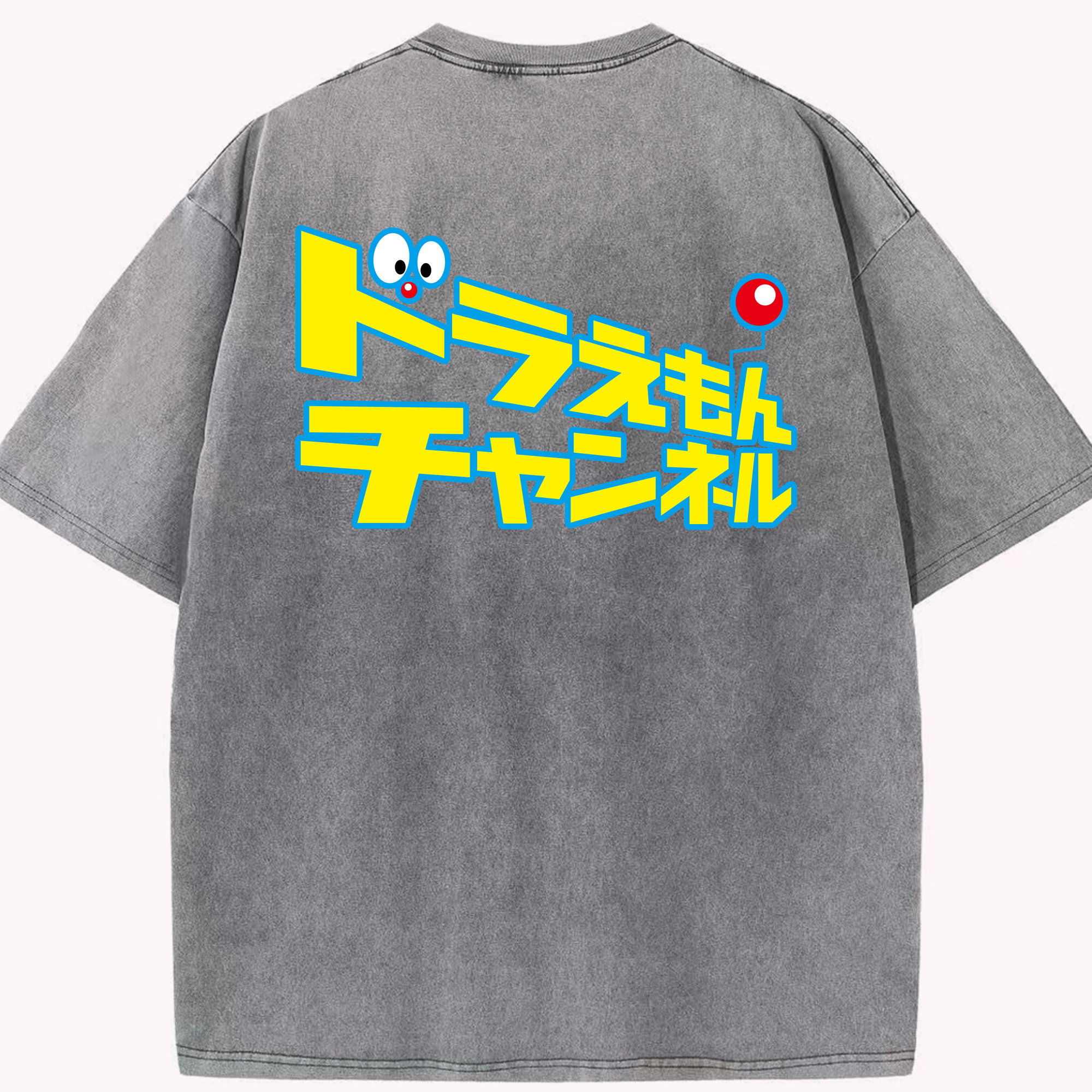 （画像用） ドラえもん Doraemon 綿100% ヴィンテージ風 半袖Tシャツ（背面プリント）