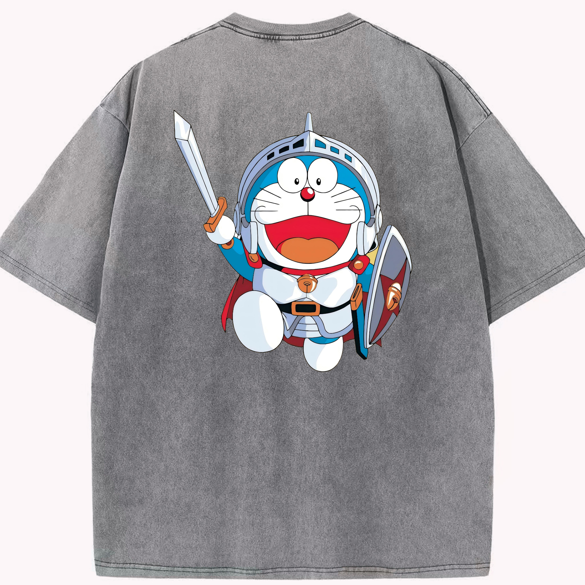（画像用） ドラえもん Doraemon 綿100% ヴィンテージ風 半袖Tシャツ（背面プリント）