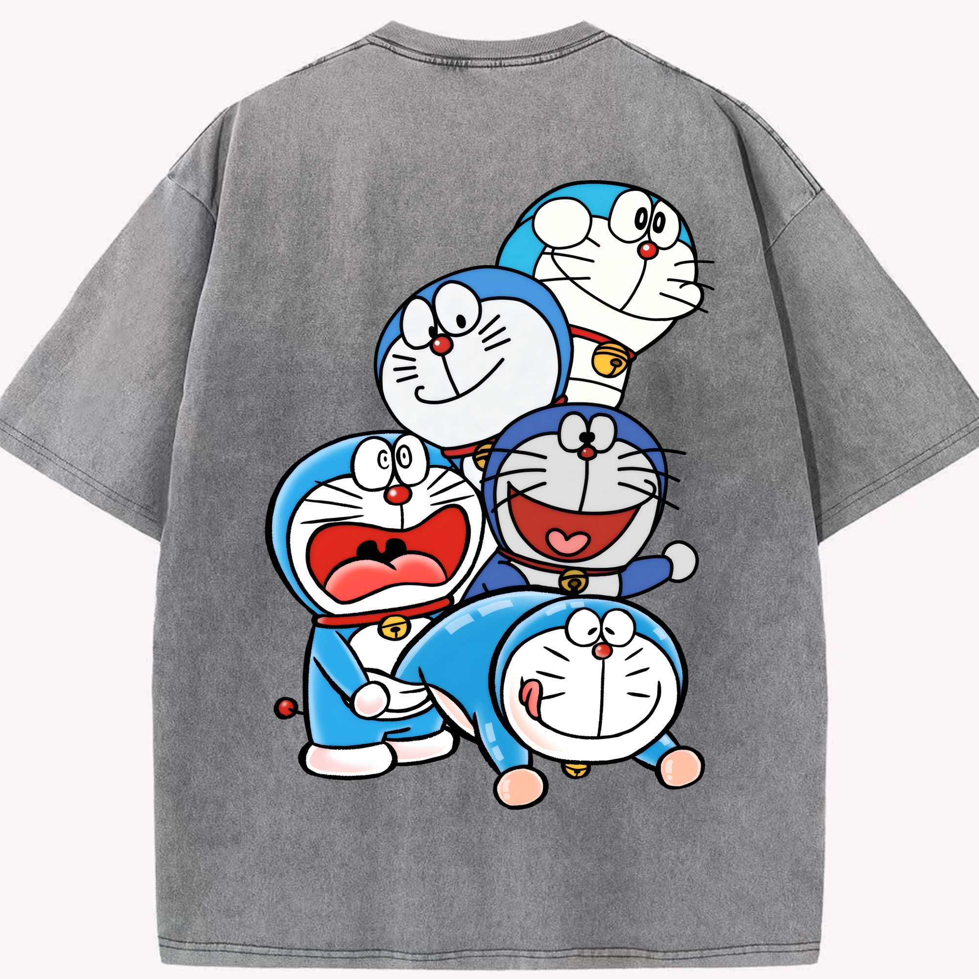 （画像用） ドラえもん Doraemon 綿100% ヴィンテージ風 半袖Tシャツ（背面プリント）