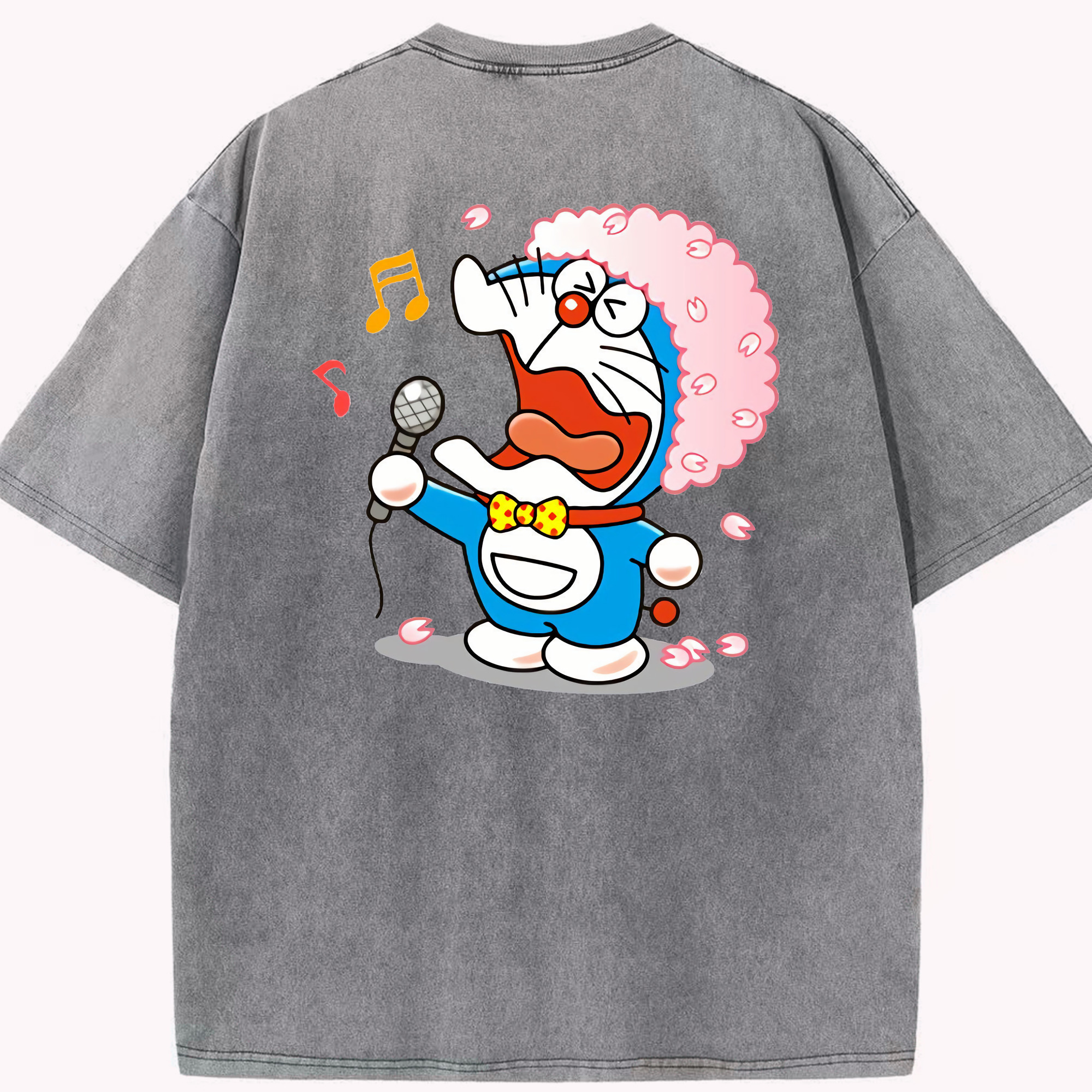 （画像用） ドラえもん Doraemon 綿100% ヴィンテージ風 半袖Tシャツ（背面プリント）