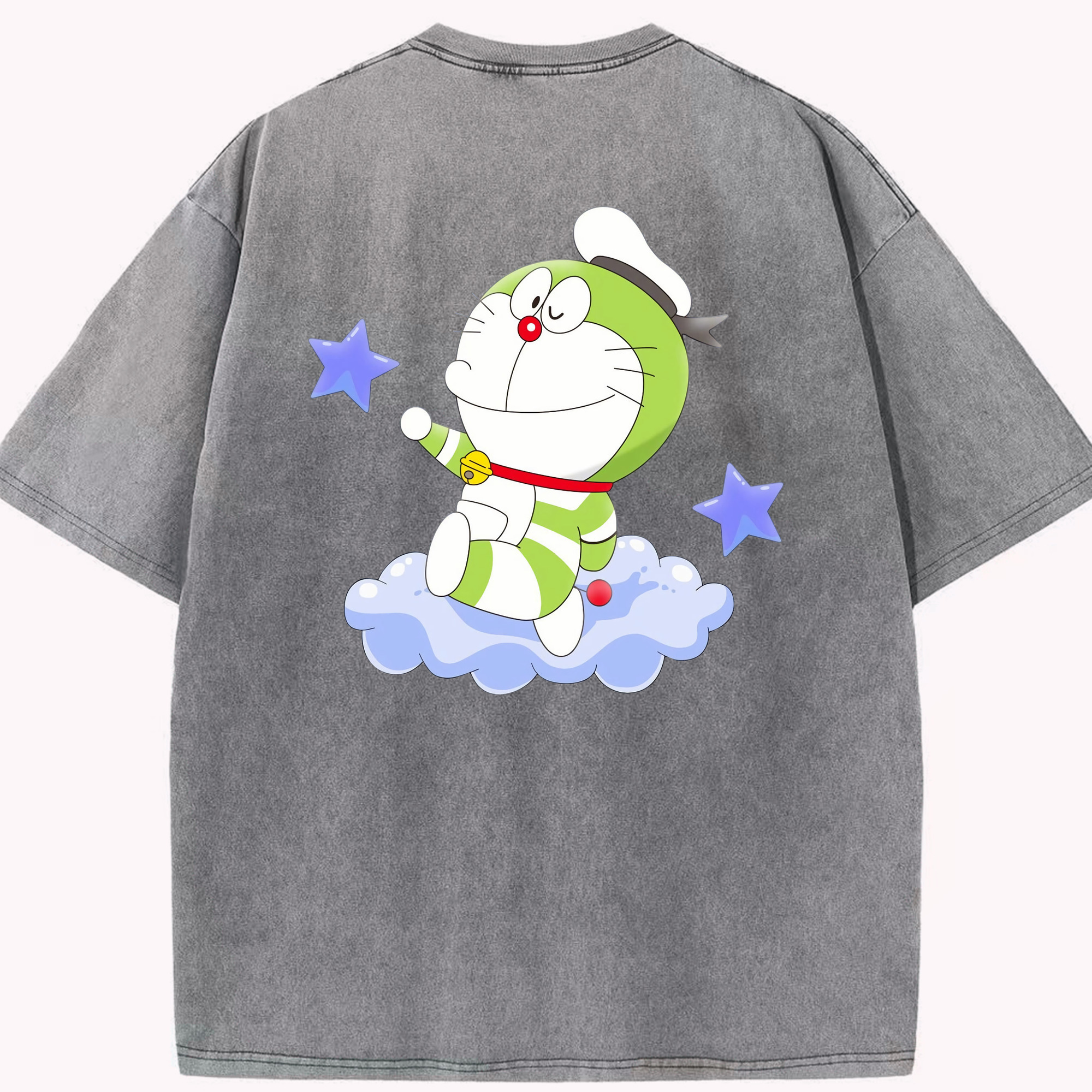 （画像用） ドラえもん Doraemon 綿100% ヴィンテージ風 半袖Tシャツ（背面プリント）