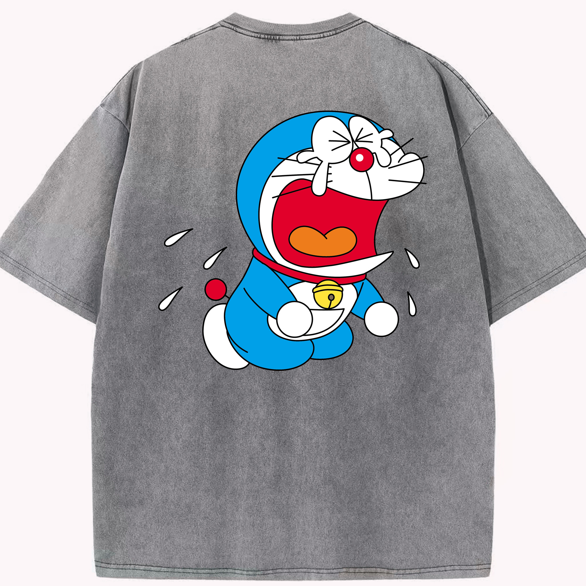 （画像用） ドラえもん Doraemon 綿100% ヴィンテージ風 半袖Tシャツ（背面プリント）