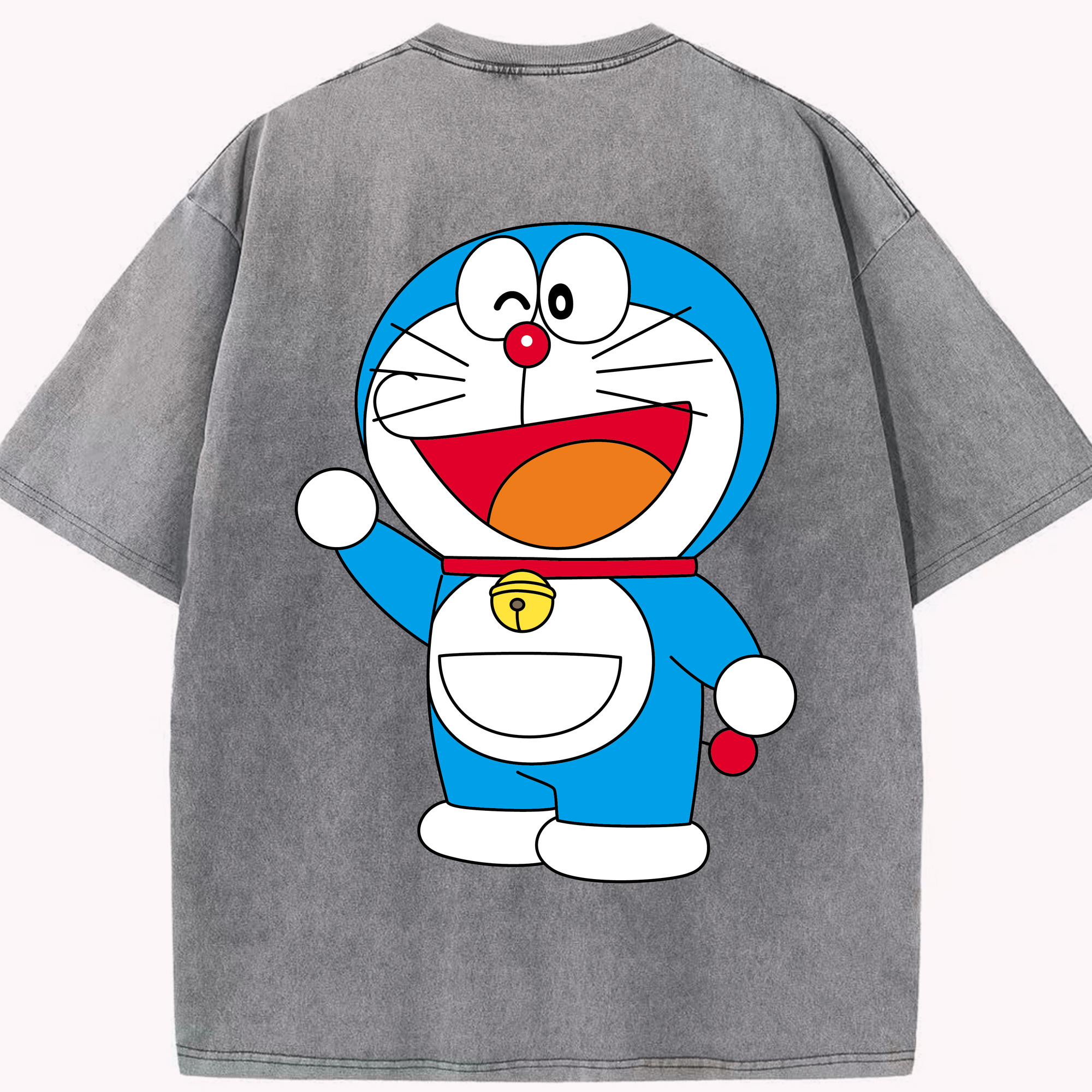 （画像用） ドラえもん Doraemon 綿100% ヴィンテージ風 半袖Tシャツ（背面プリント）