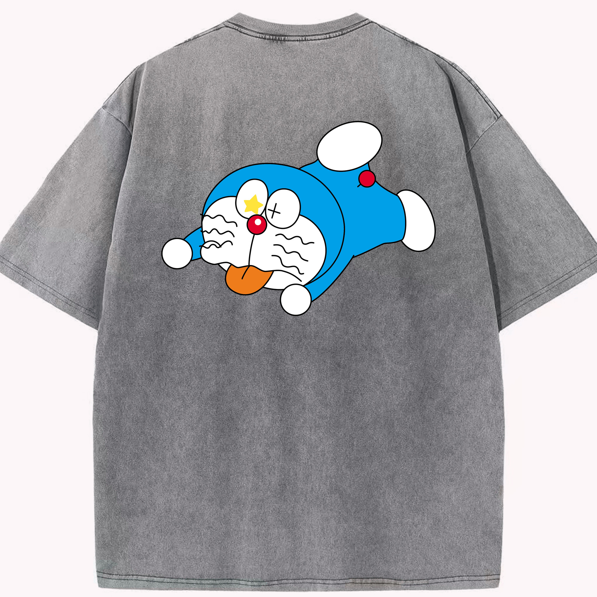 （画像用） ドラえもん Doraemon 綿100% ヴィンテージ風 半袖Tシャツ（背面プリント）