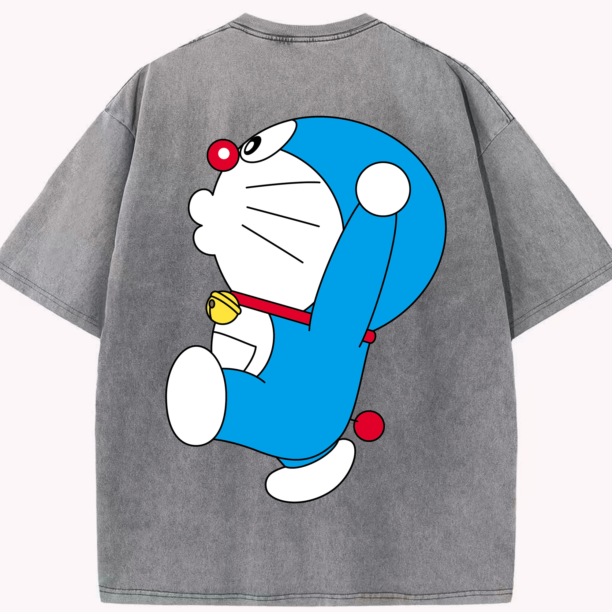 （画像用） ドラえもん Doraemon 綿100% ヴィンテージ風 半袖Tシャツ（背面プリント）
