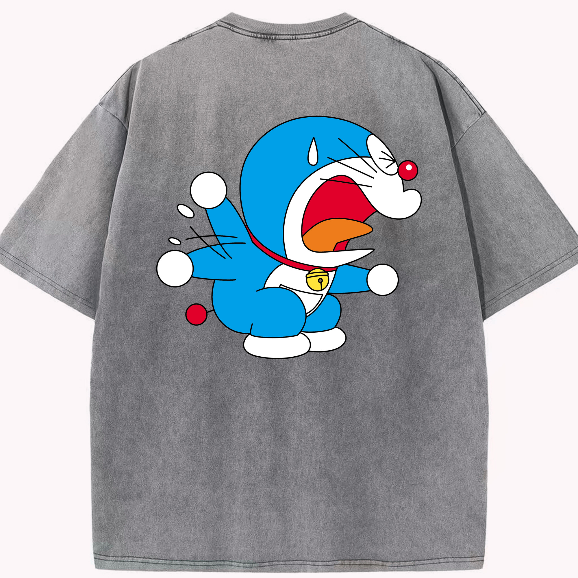 （画像用） ドラえもん Doraemon 綿100% ヴィンテージ風 半袖Tシャツ（背面プリント）