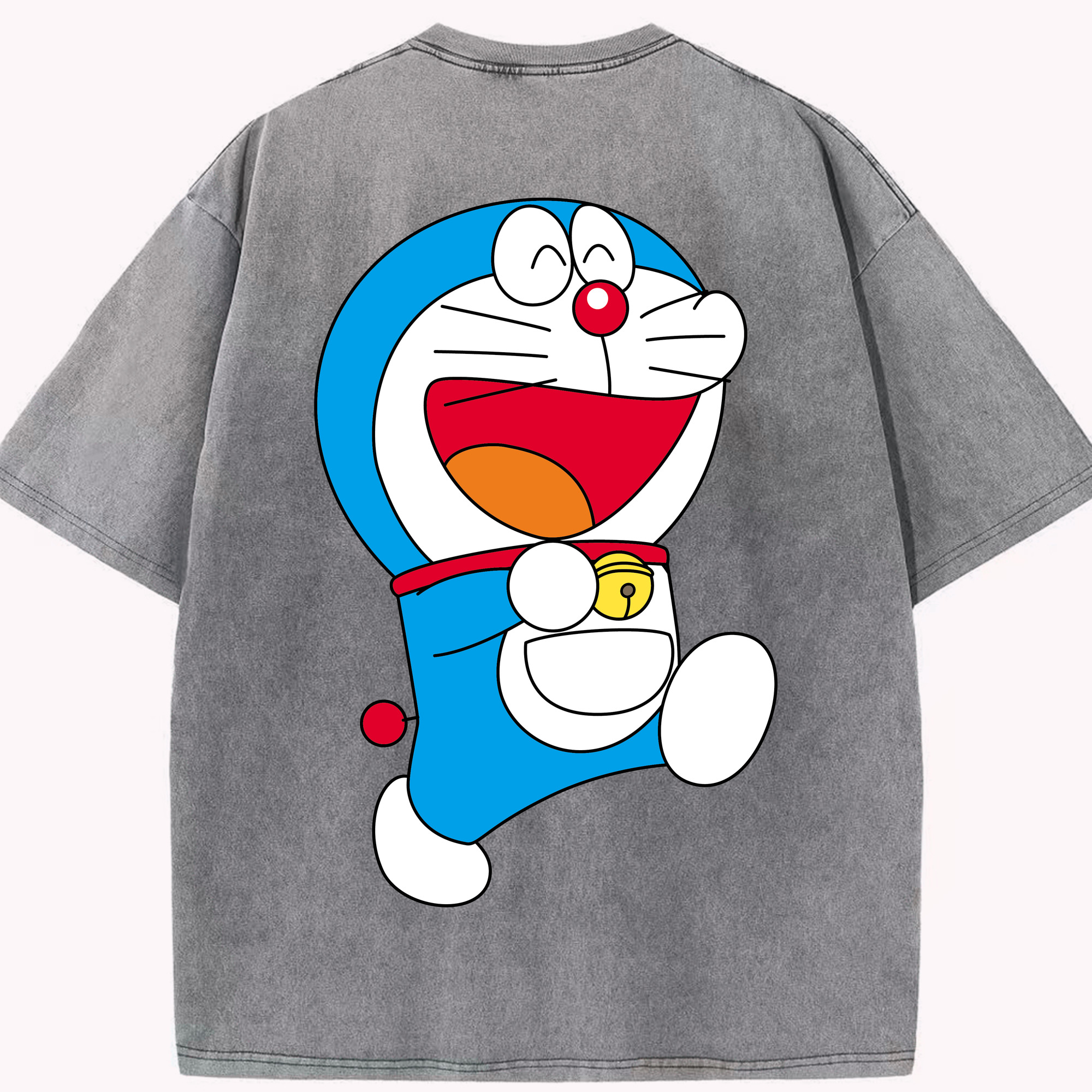 （画像用） ドラえもん Doraemon 綿100% ヴィンテージ風 半袖Tシャツ（背面プリント）